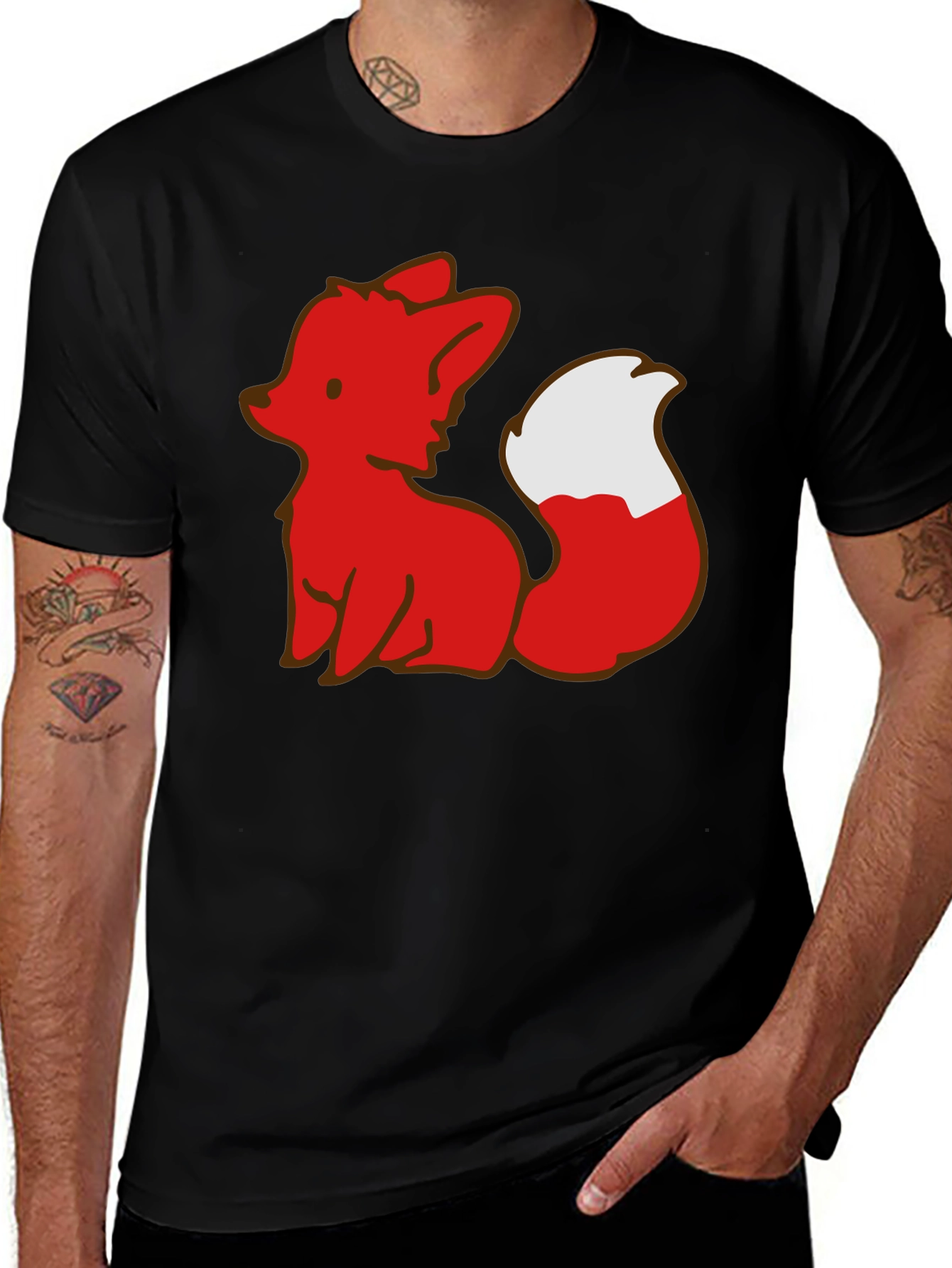 Variant 18 of Cute Fox Graphic Tee - Black Unisex T-Shirt