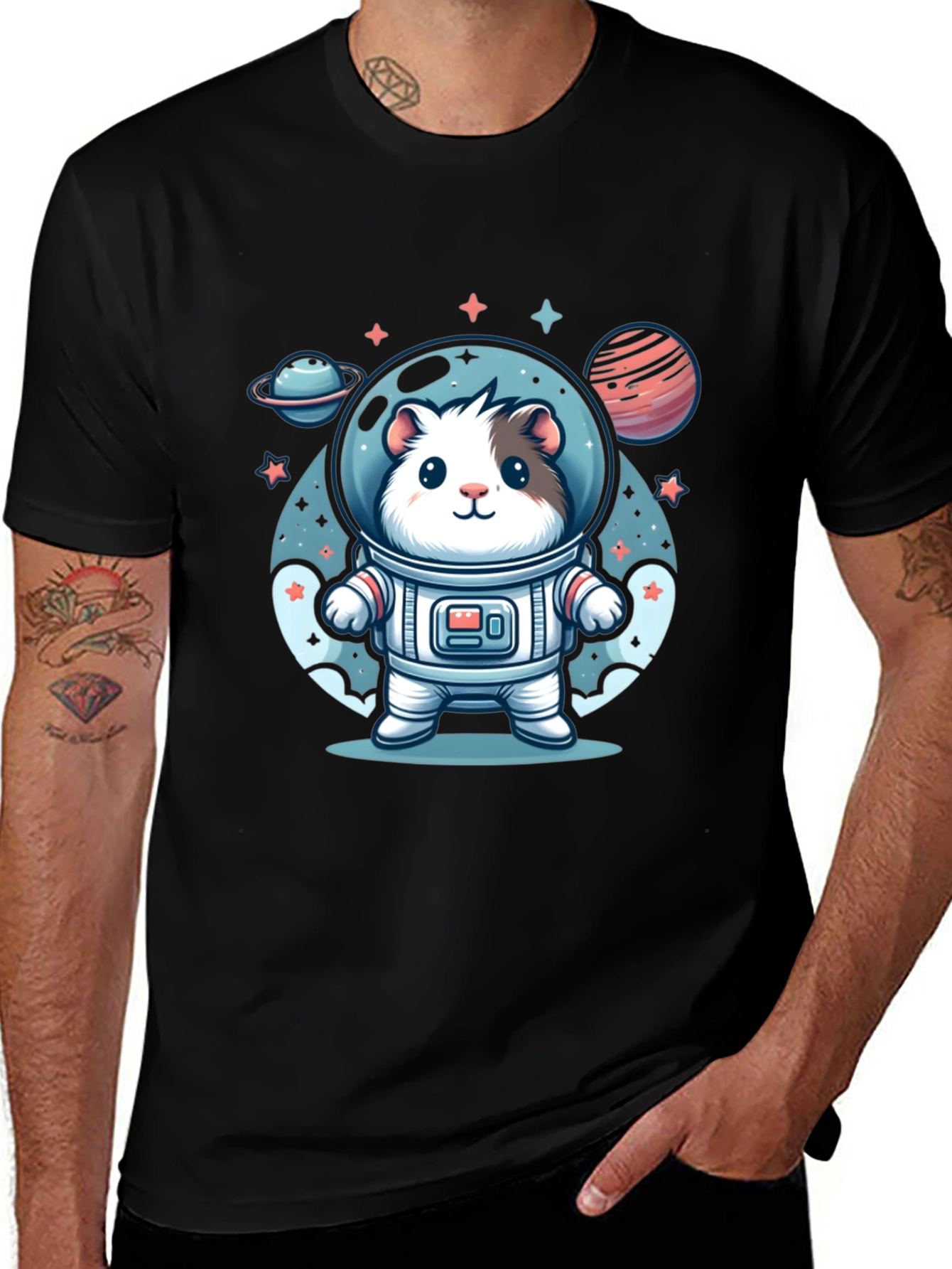 Variant 24 of Hamster Astronaut T-Shirt - Cute Space Design