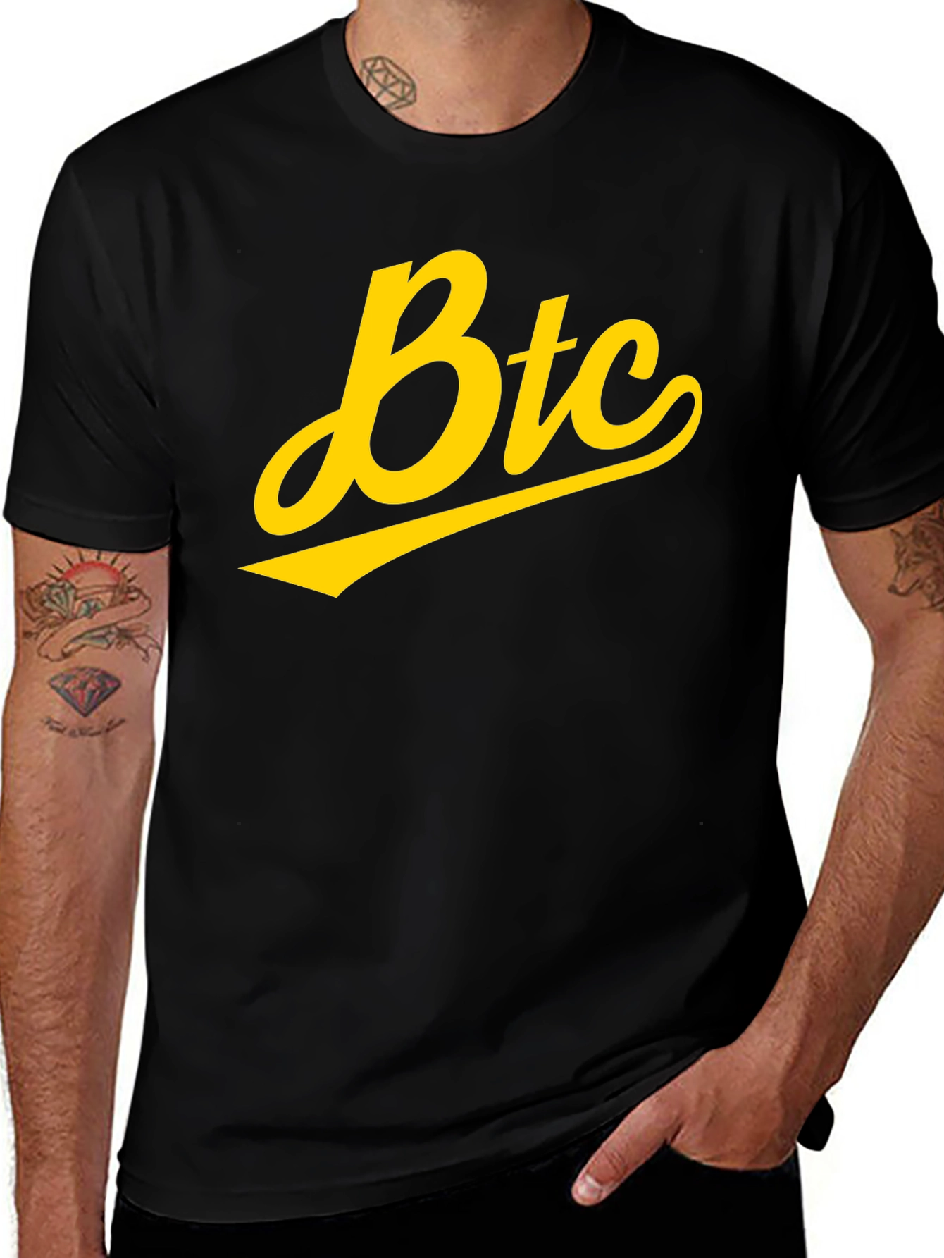 BTC T-Shirt - Black with Yellow Graphic