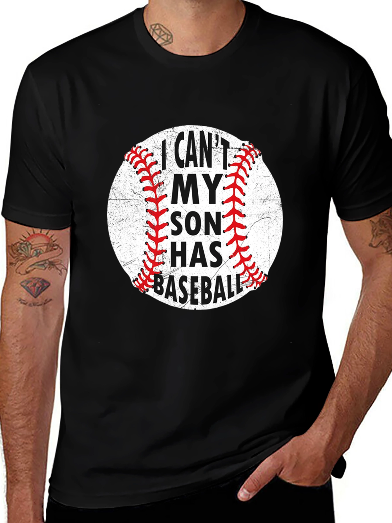Variant 8 of Baseball Dad T-Shirt: I Can't, My Son Has Baseball