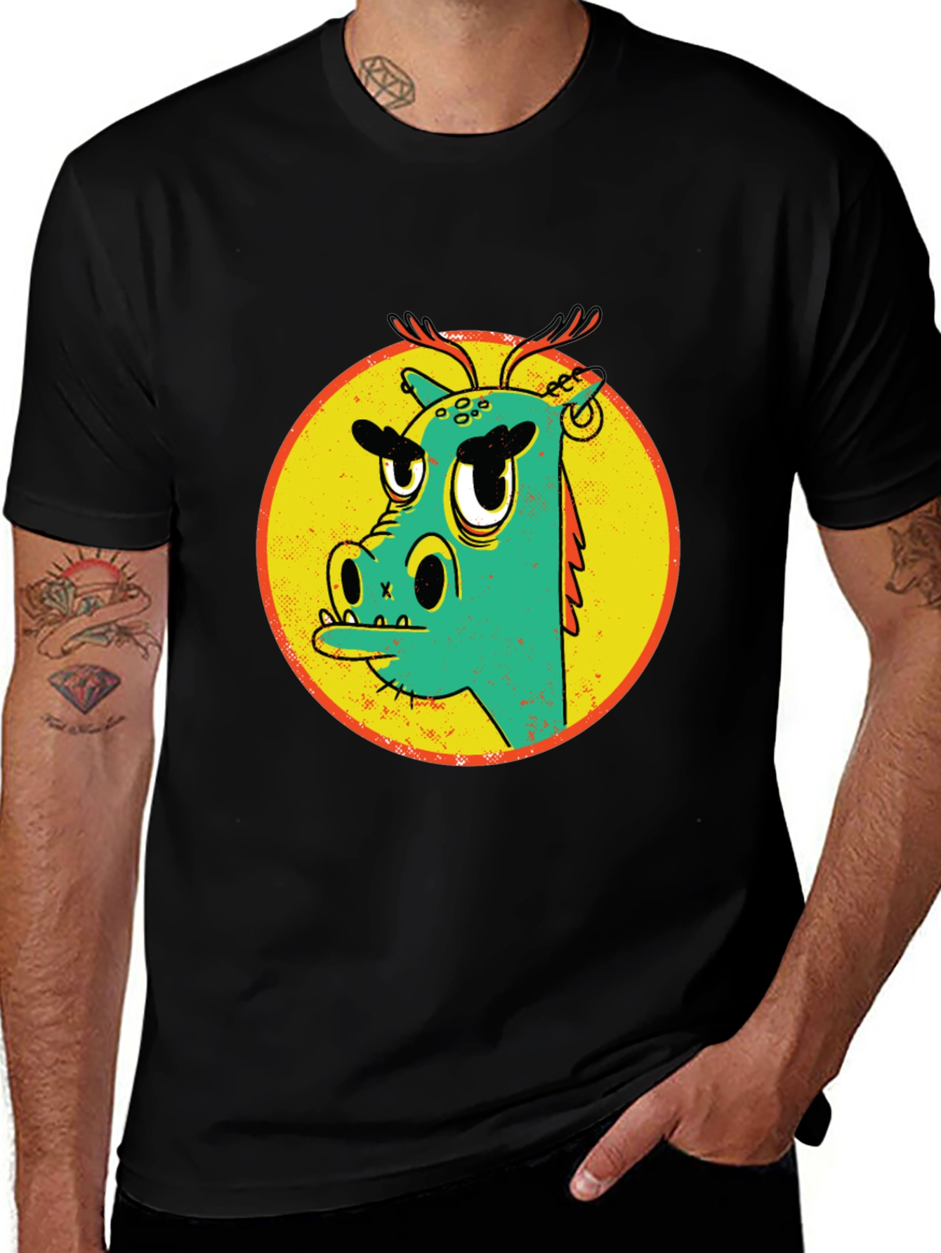 Variant 2 of Cool Dragon Graphic Black T-Shirt