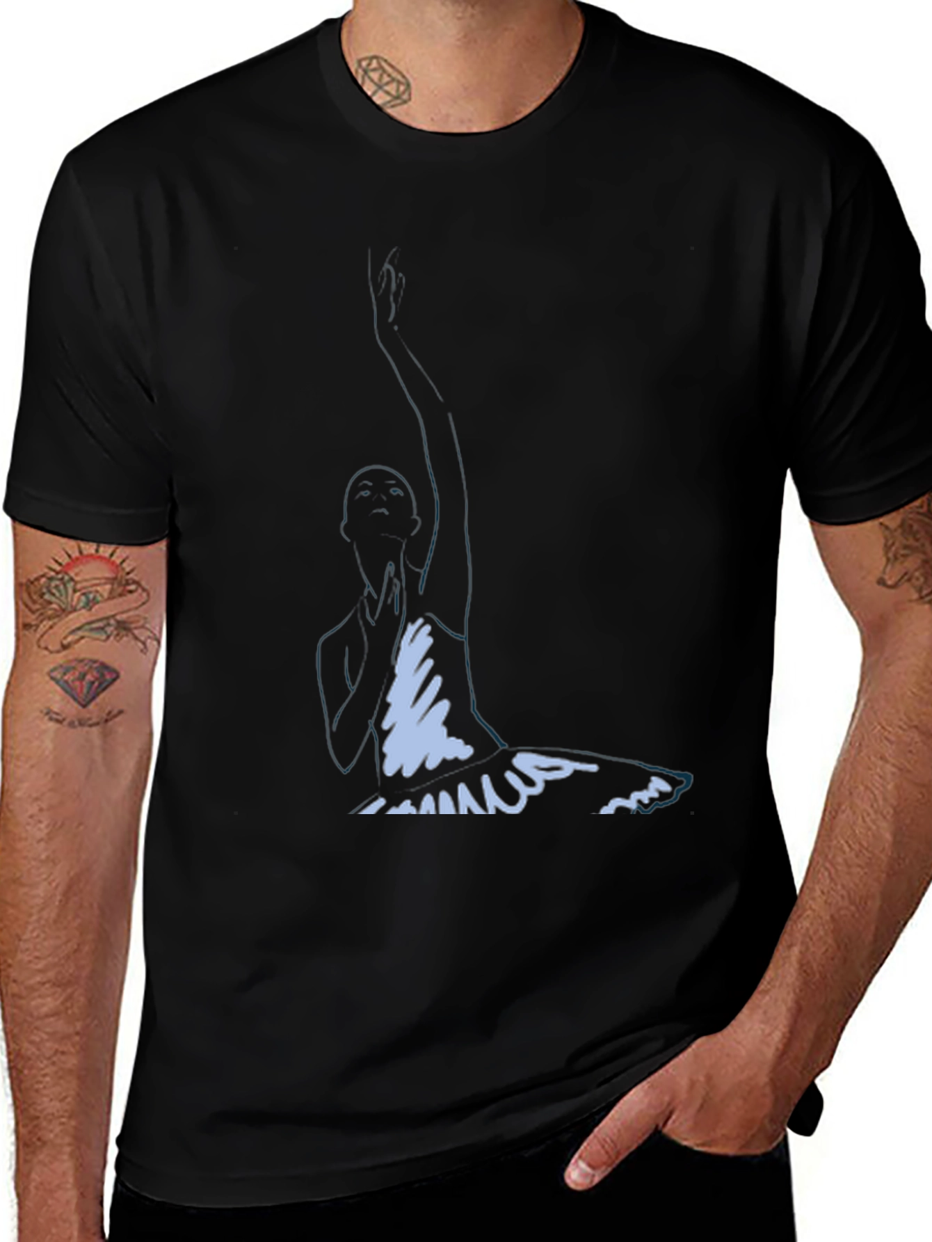 Variant 30 of Black T-Shirt with Graphic Design