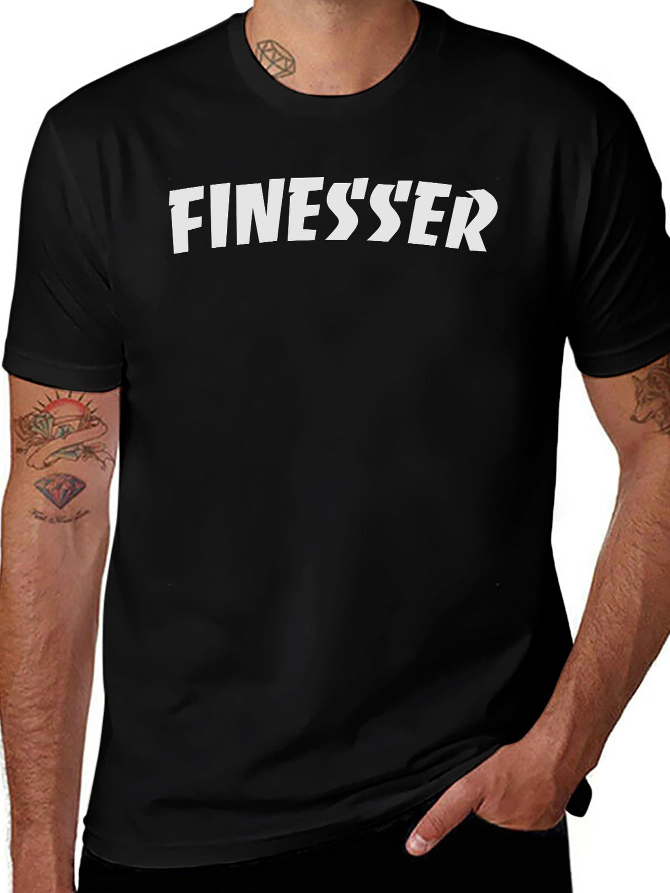 Variant 23 of Finesser Black Graphic Tee - Stylish Casual Wear