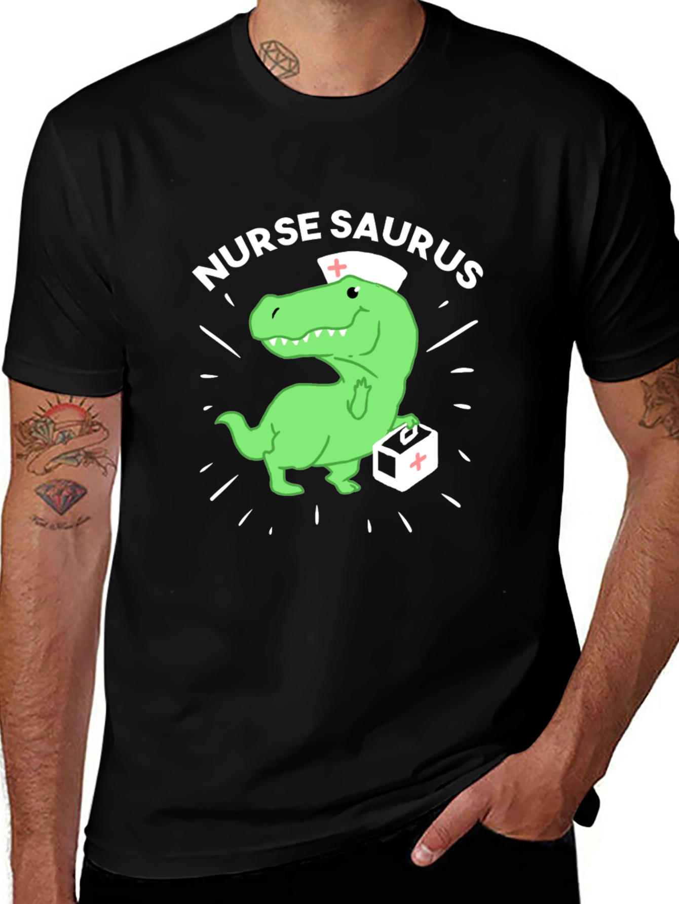 Variant 19 of Nurse Saurus T-Shirt - Funny Dinosaur Nursing Tee