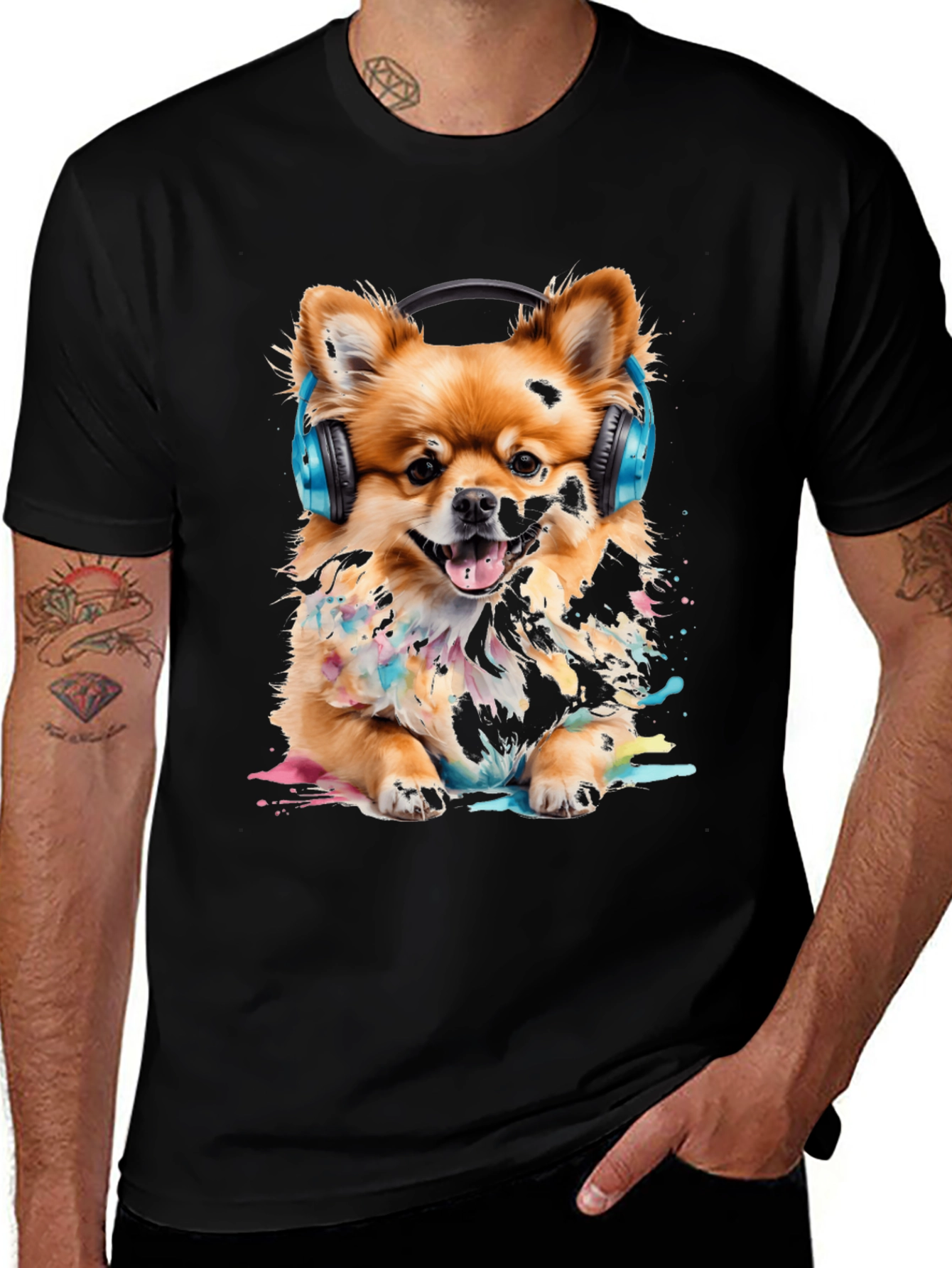 Variant 21 of Dog with Headphones T-Shirt