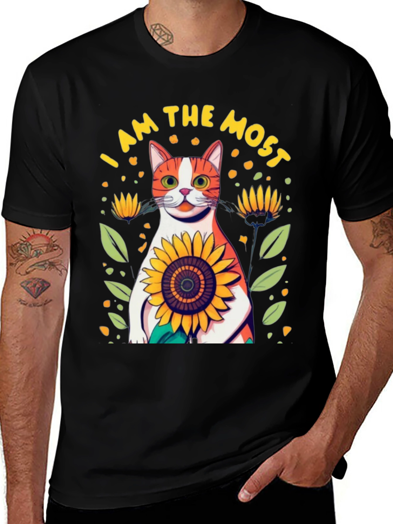 Variant 13 of Cat Sunflower Graphic Tee - I am The Most T-Shirt