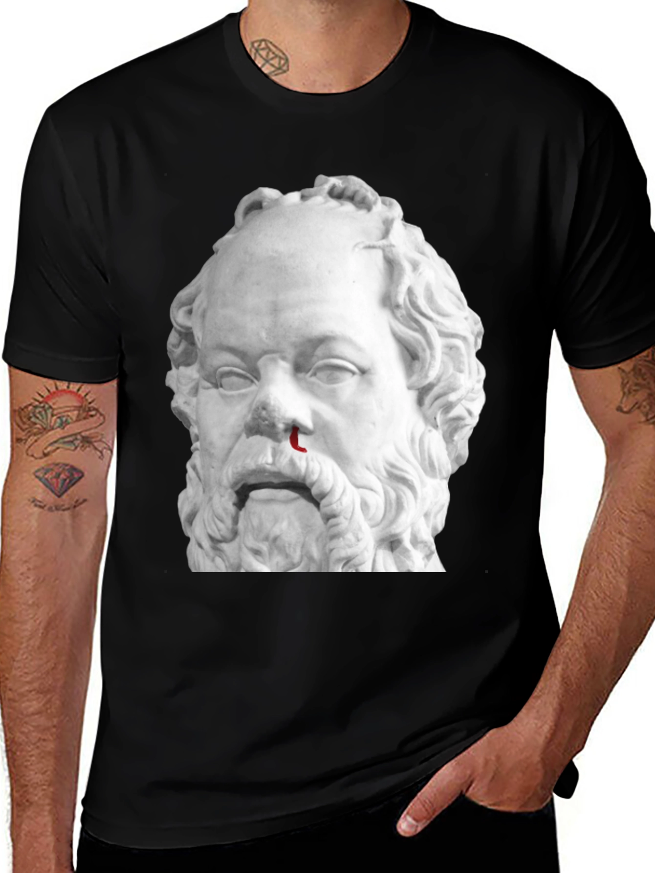 Bloody Nose Socrates Graphic Tee - Black