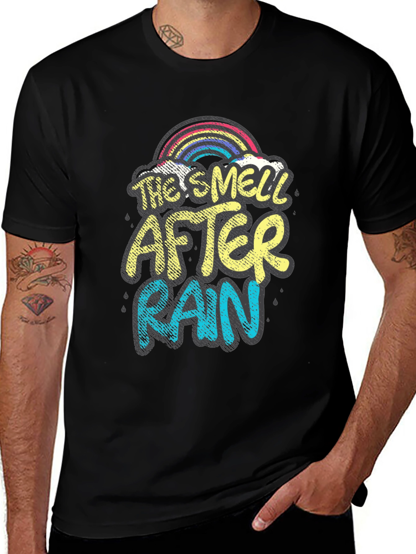 Variant 27 of The Smell After Rain Graphic Tee - Black