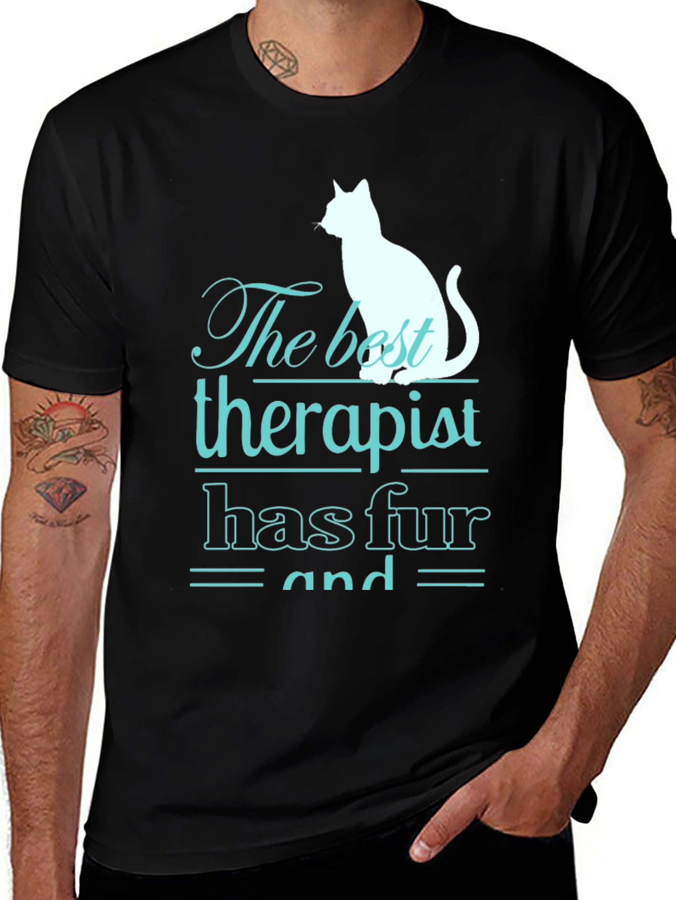 Variant 2 of Cat Therapist T-Shirt - Funny Pet Lover Tee