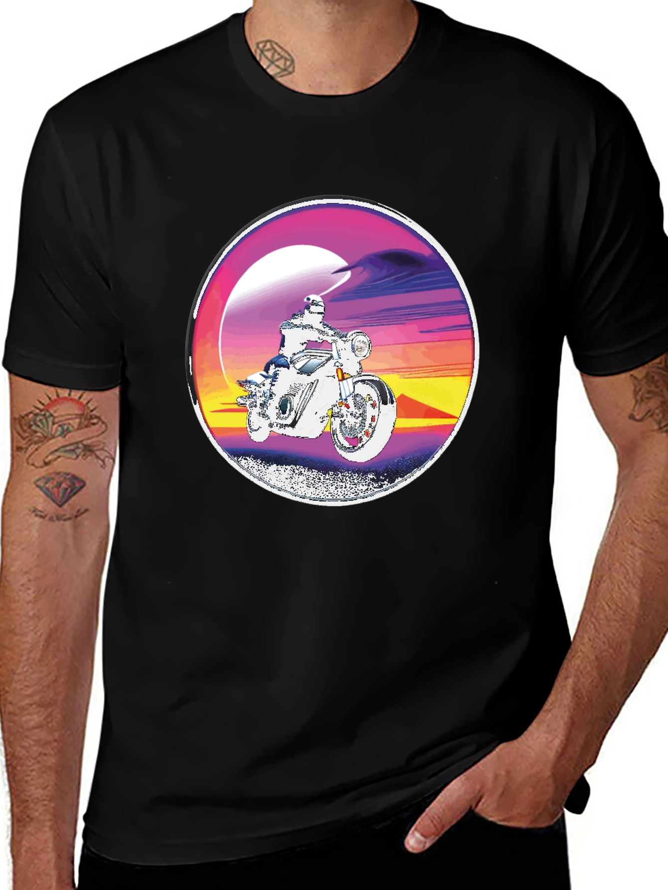 Variant 24 of Retro Motorcycle Rider Graphic Tee