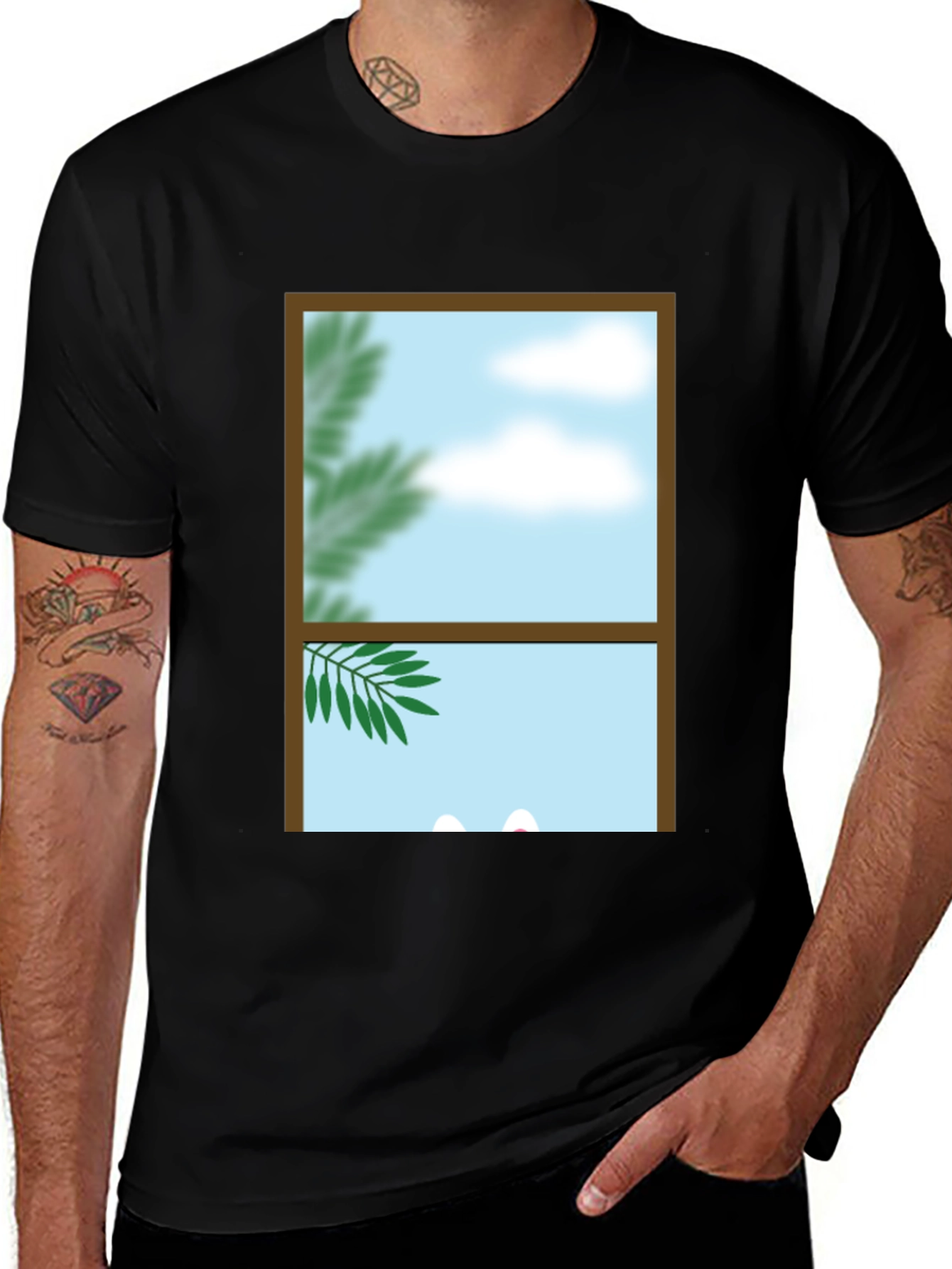 Window View Graphic Tee - Nature Scene Shirt