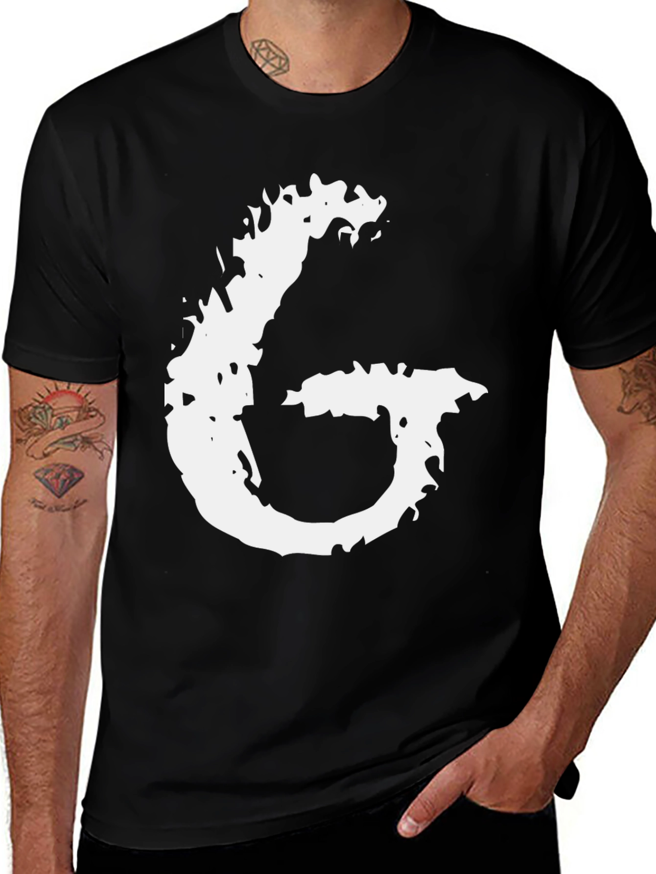 Variant 9 of Abstract G Graphic Black T-Shirt