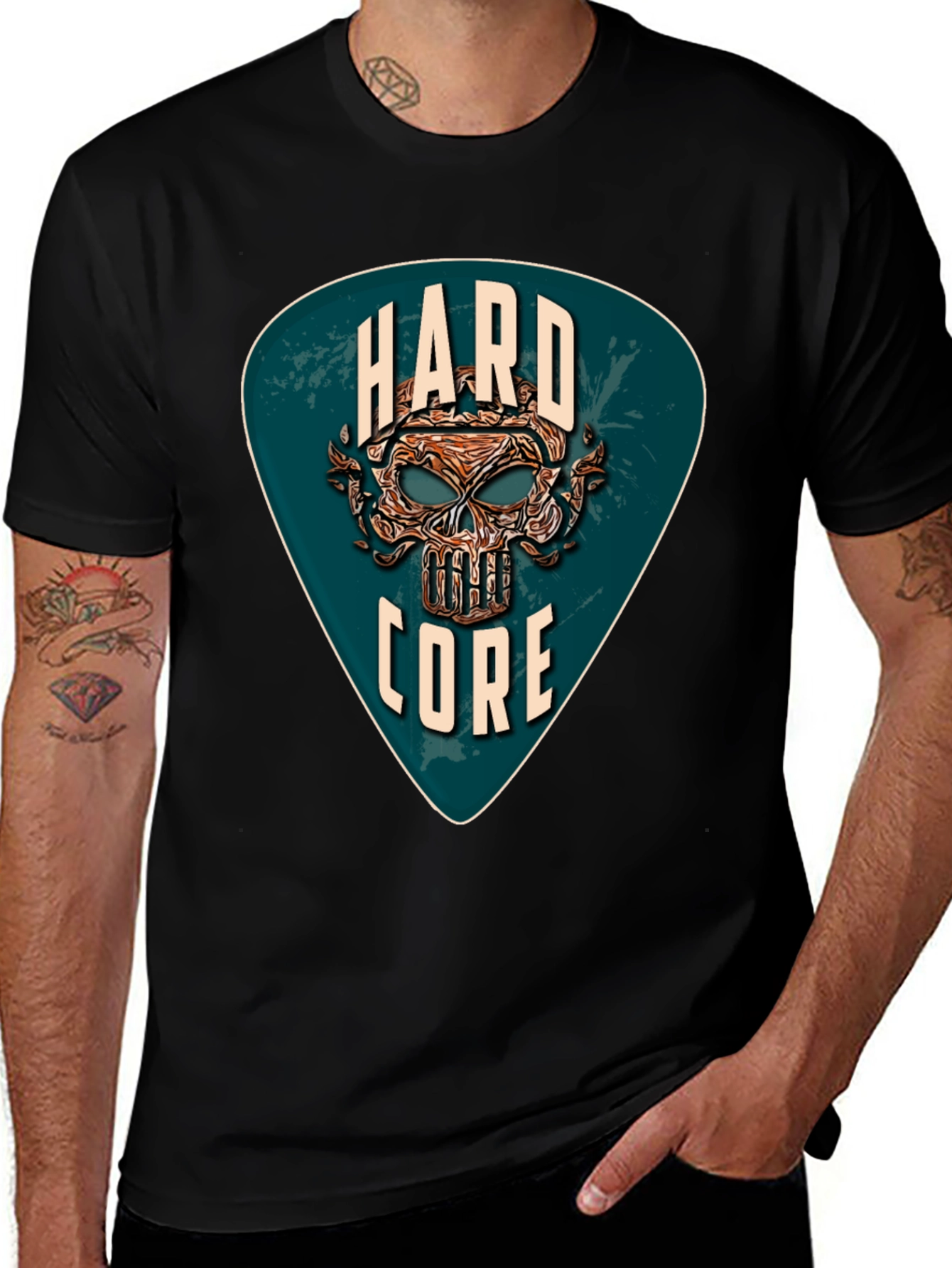 Hardcore Skull Graphic T-Shirt