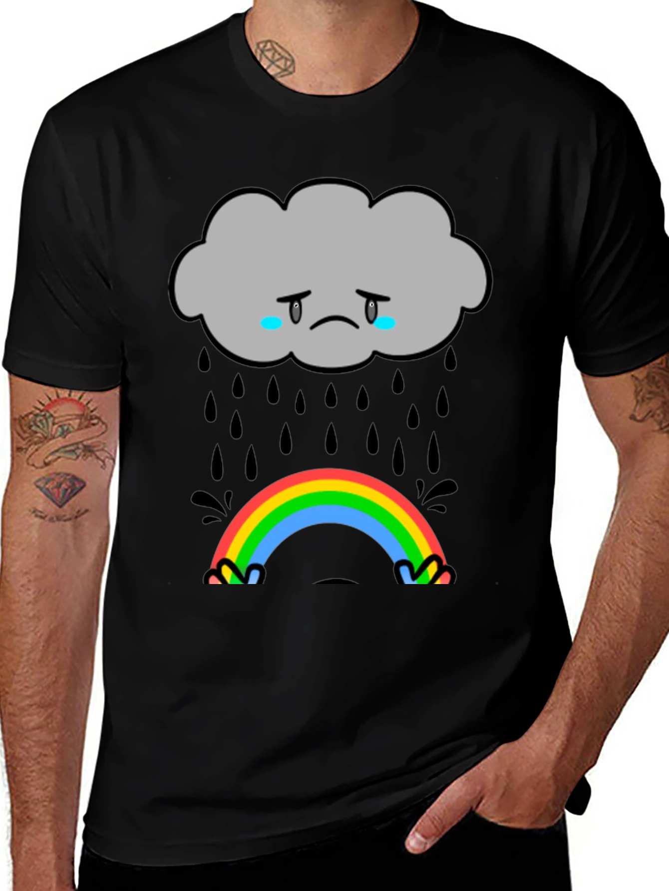 Variant 16 of Sad Cloud Rainbow Graphic T-Shirt