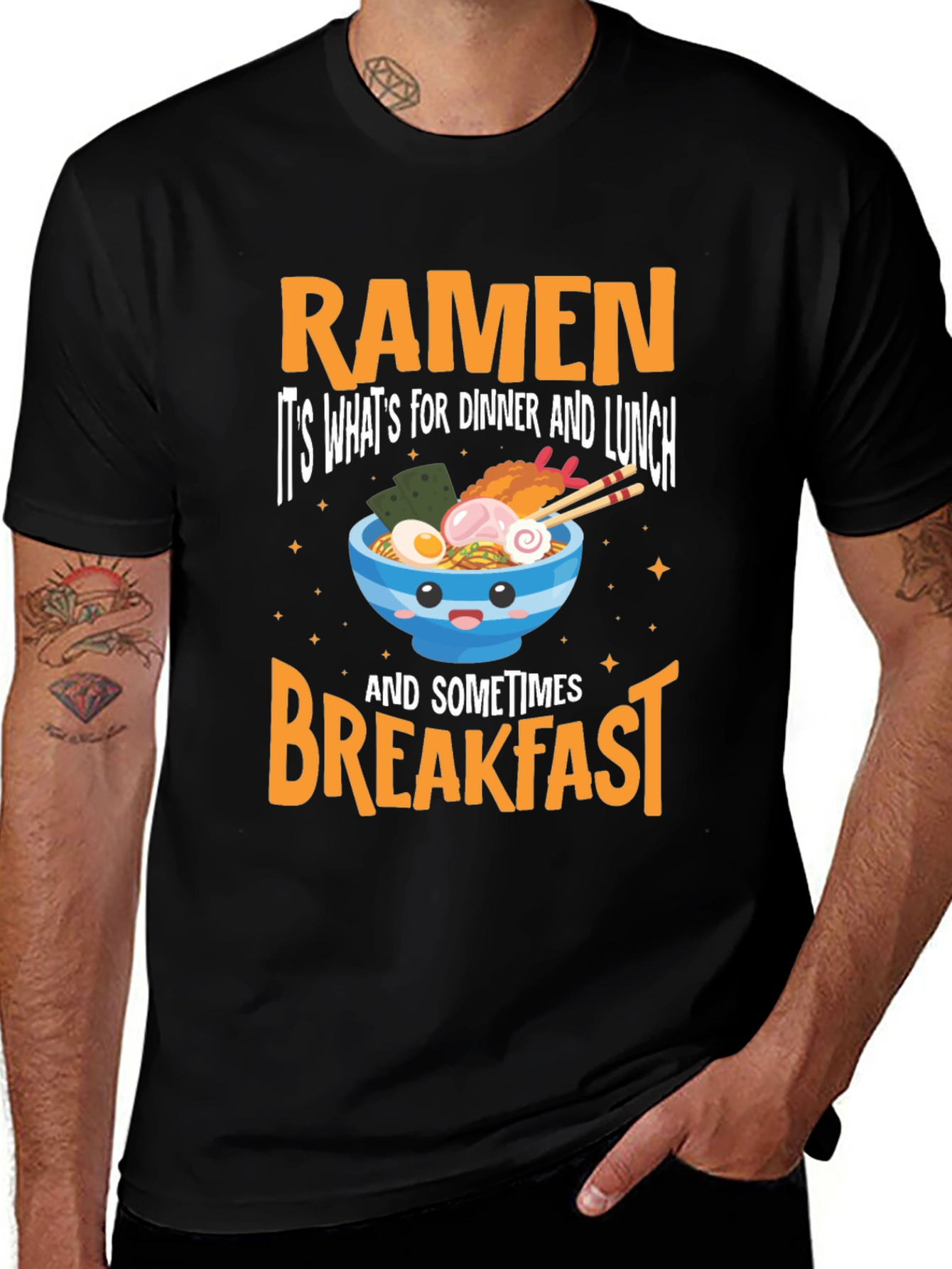 Variant 6 of Ramen Lover Graphic Tee - Dinner Lunch & Breakfast