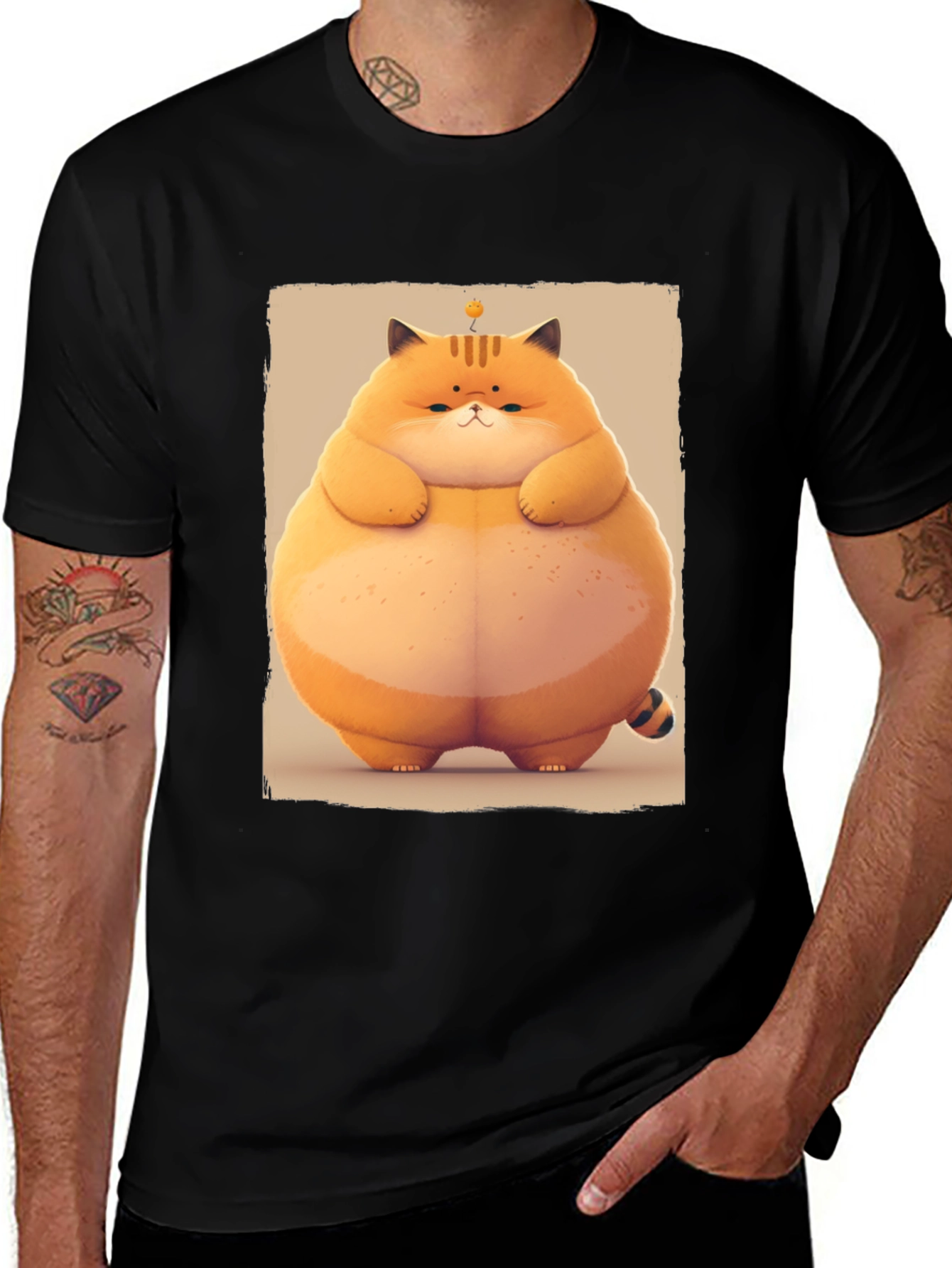 Variant 25 of Chubby Orange Cat Graphic Tee - Unisex Fit