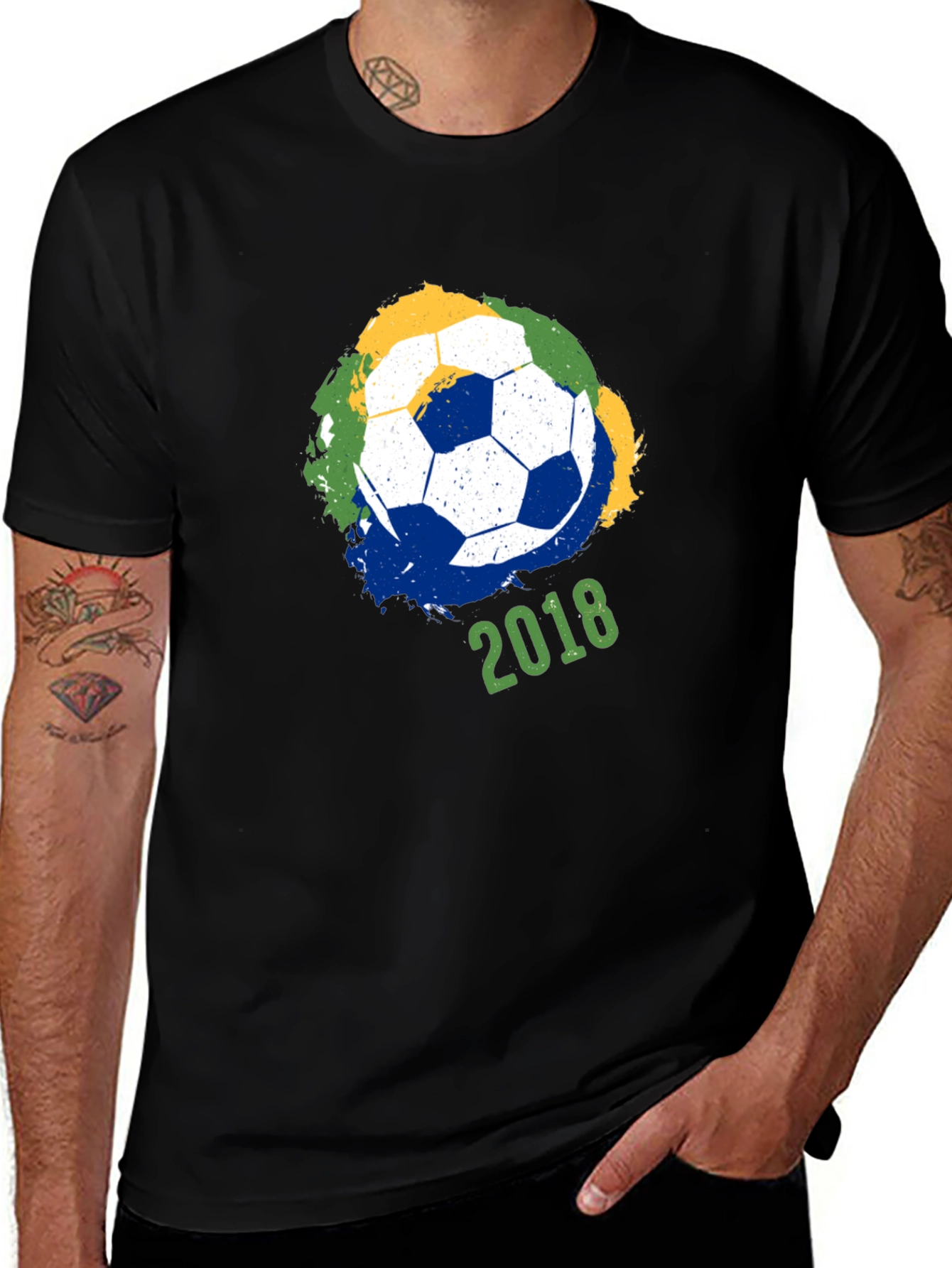 Variant 25 of Soccer Ball 2018 Graphic Tee - Black