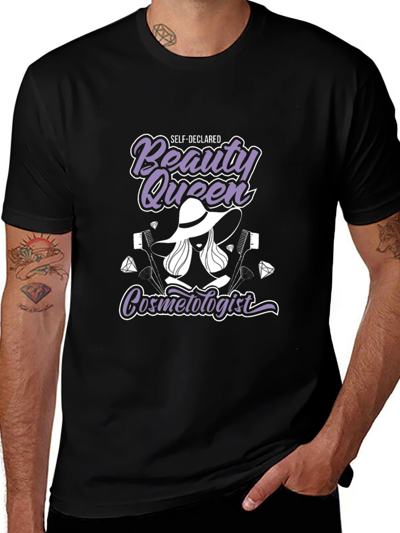 Variant 24 of Beauty Queen Cosmetologist Black T-Shirt