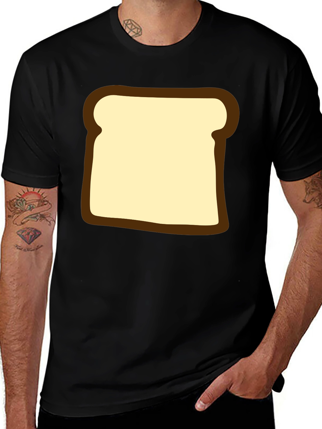 Variant 5 of Funny Toast Graphic T-Shirt - Black, Comfortable Fit