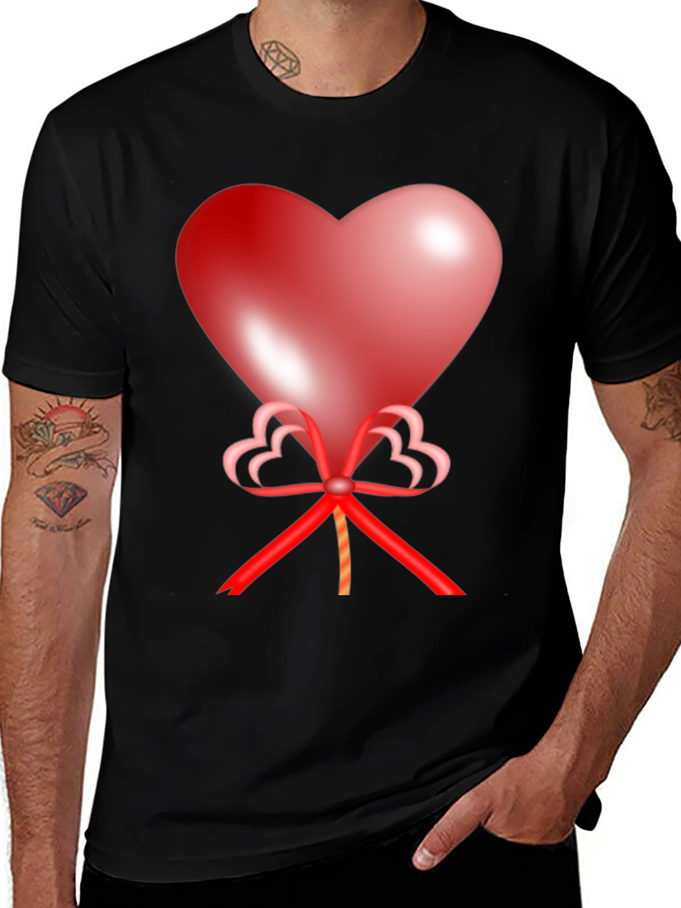 Black Heart Balloon Graphic Tee - Love is in the Air! main image