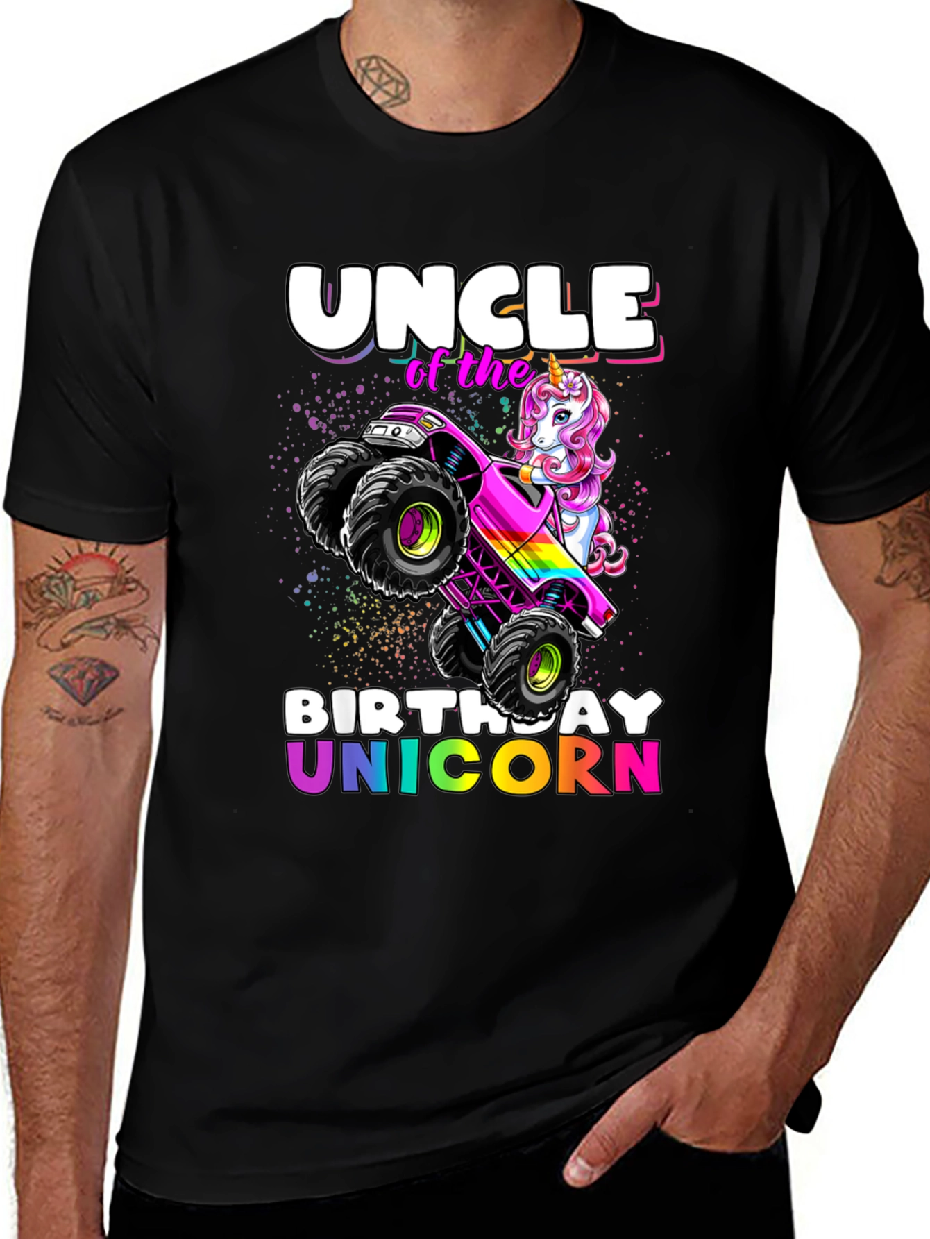 Variant 9 of Uncle of the Birthday Unicorn Monster Truck T-Shirt