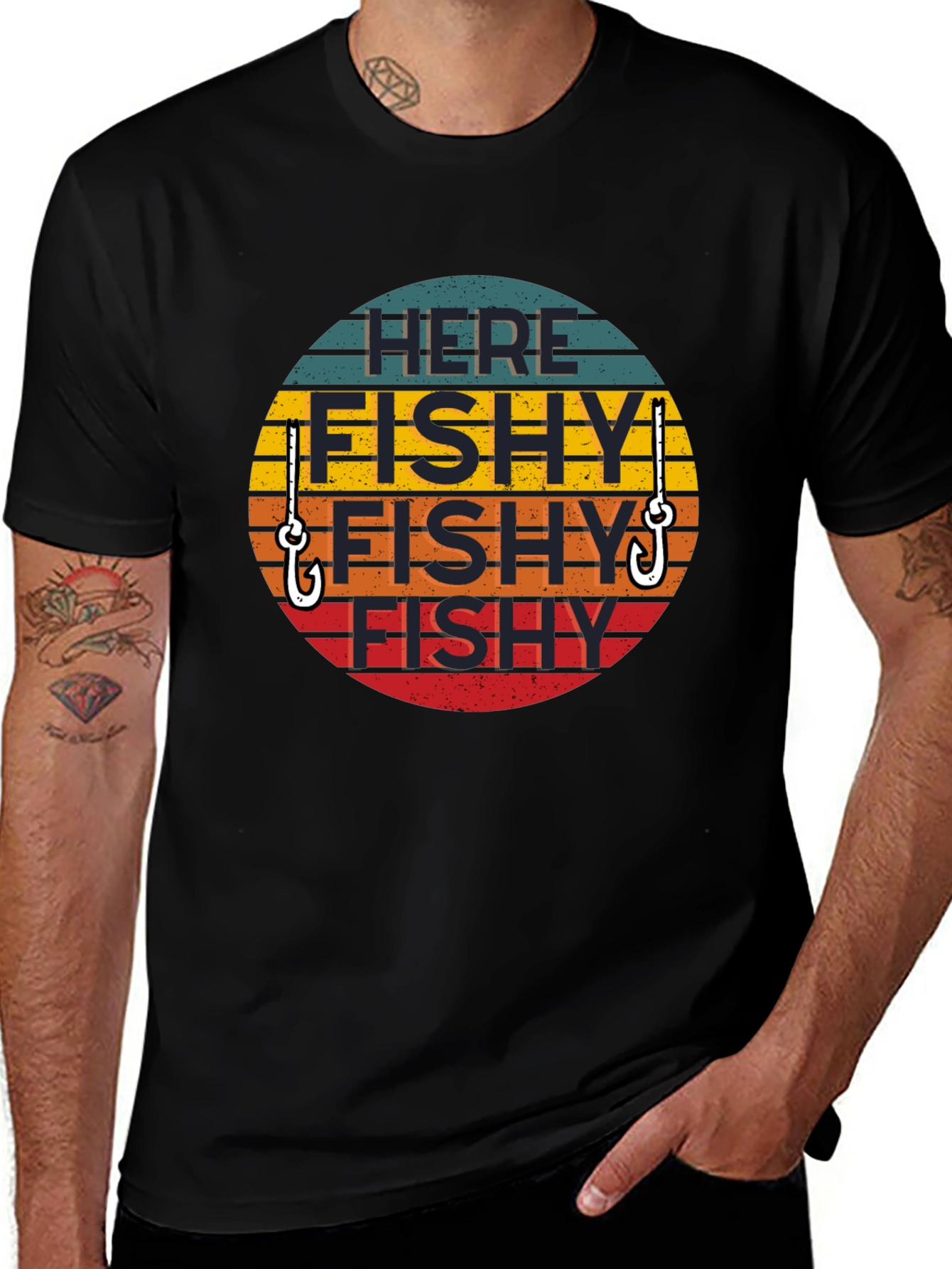 Variant 13 of Here Fishy Fishy T-Shirt - Fishing Humor Tee