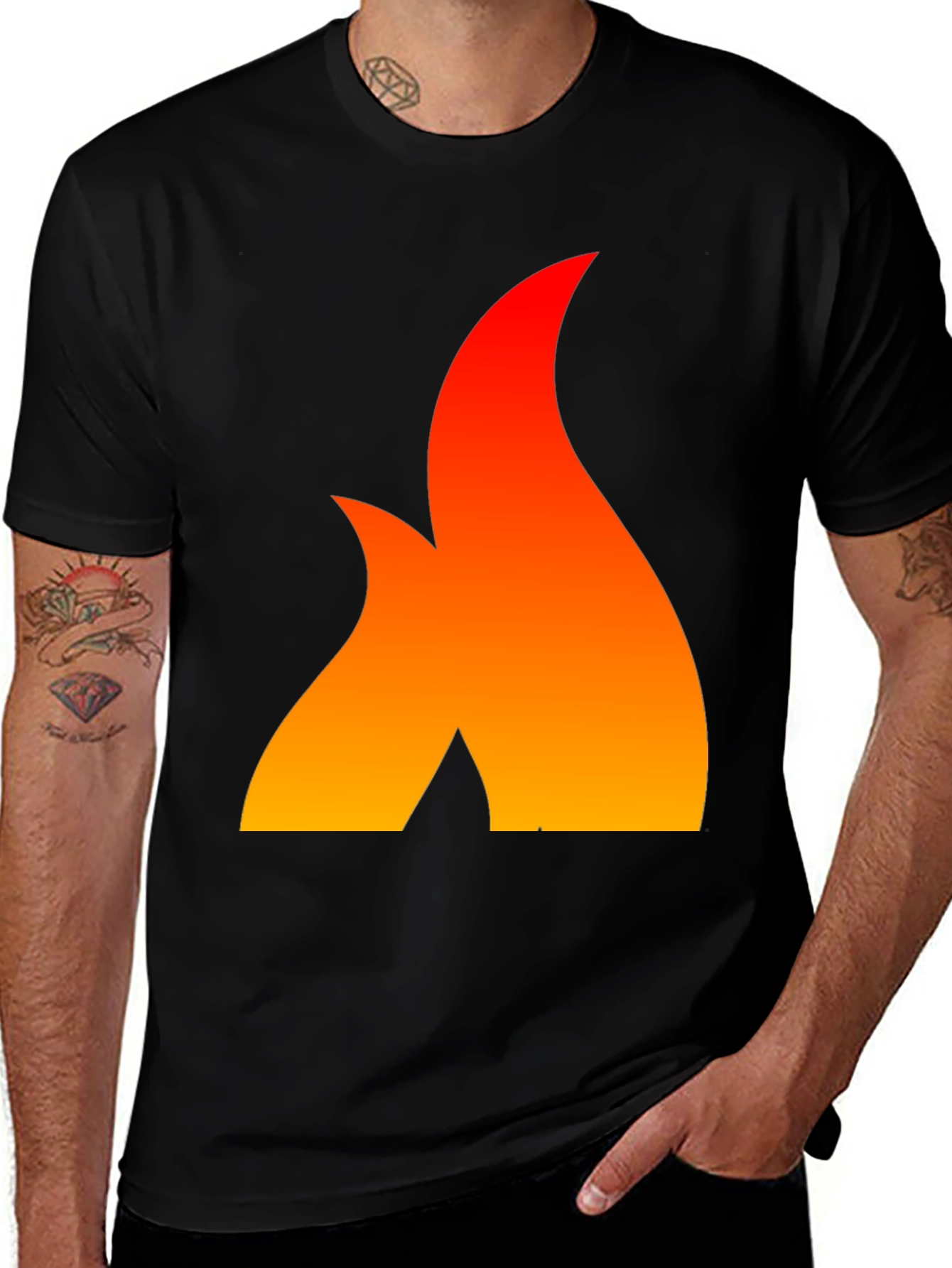 Variant 3 of Fiery Flame Graphic Tee - Bold Statement Shirt