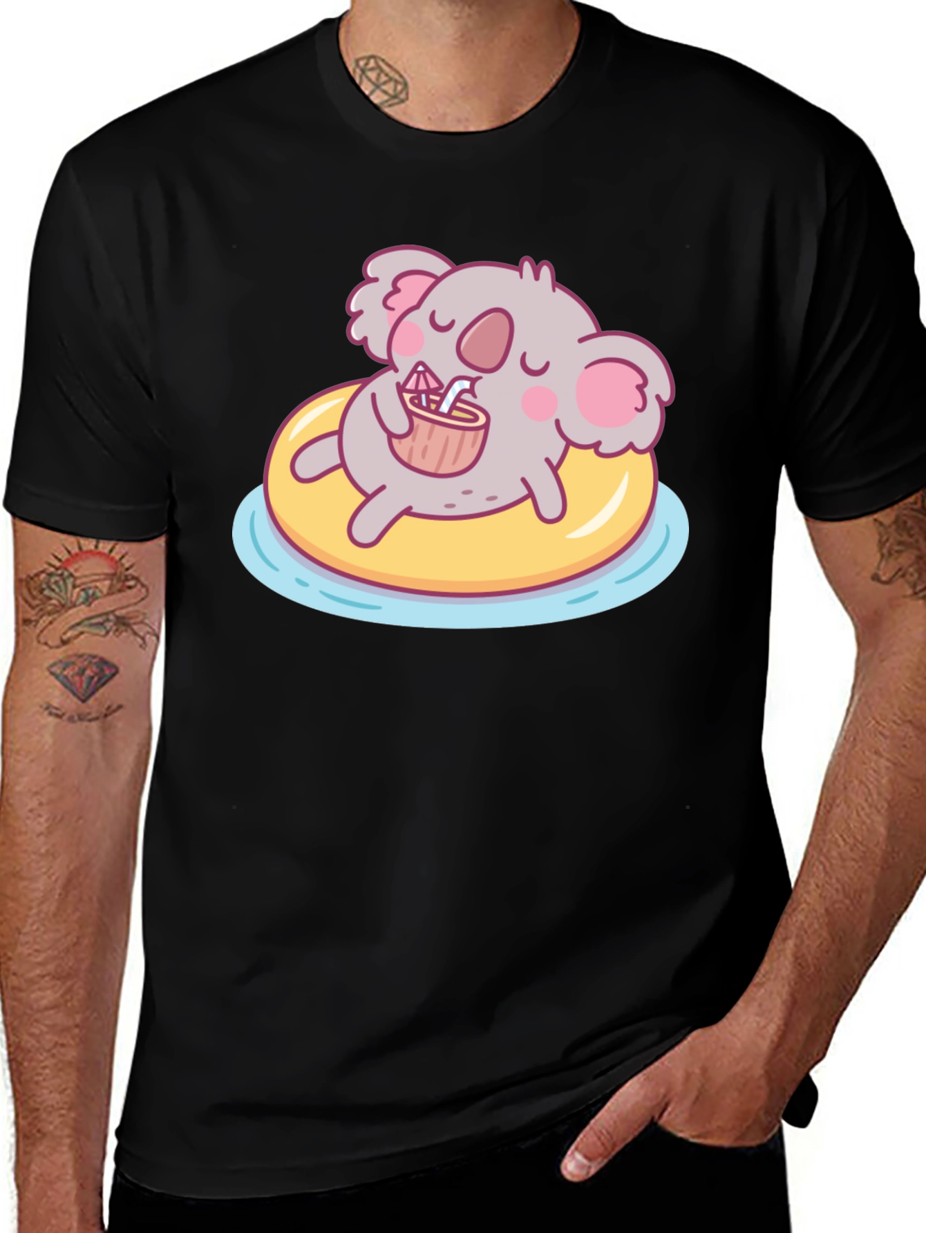 Variant 20 of Koala Pool Party Graphic Tee - Black