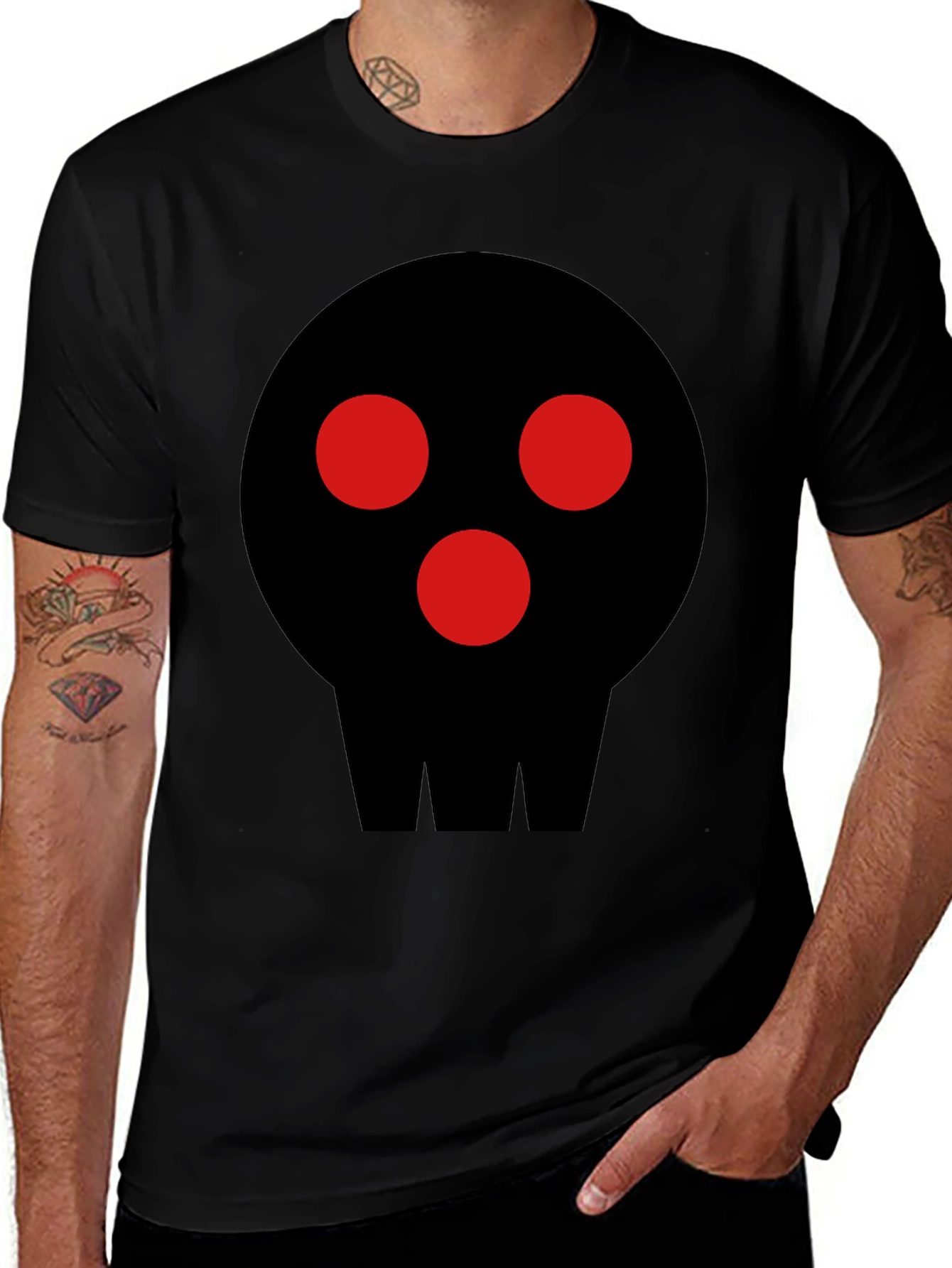 Variant 30 of Graphic Skull T-Shirt - Men's Black Tee