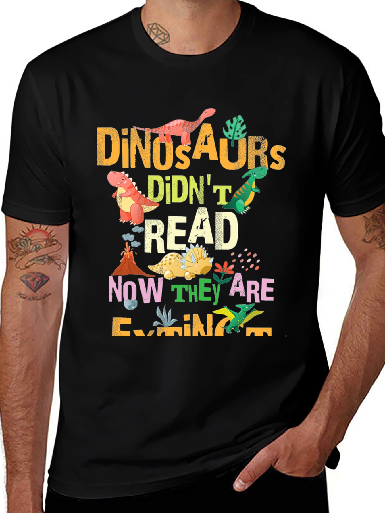Variant 11 of Dinosaurs Didn't Read T-Shirt