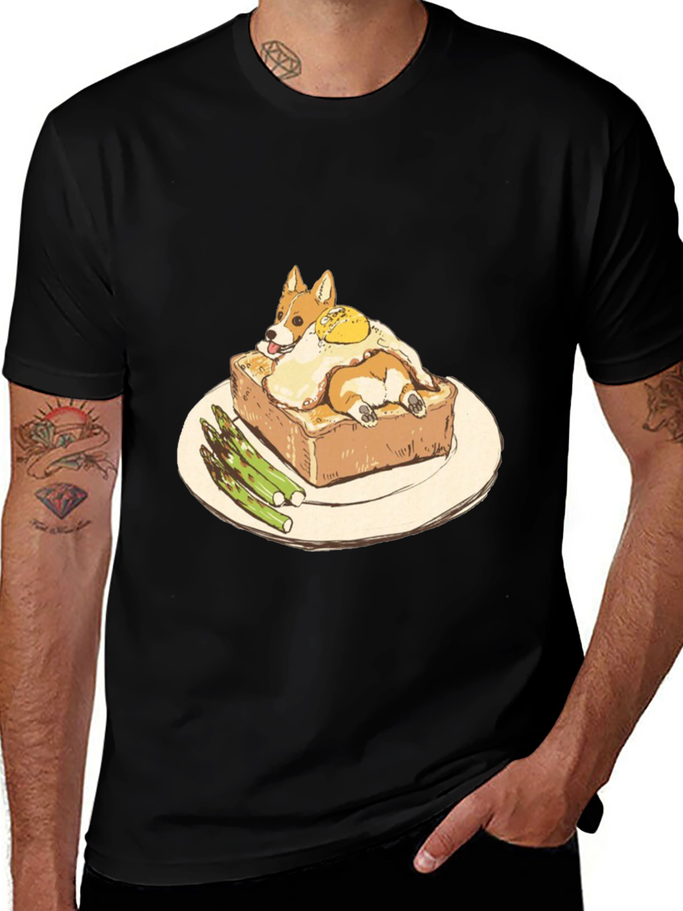 Variant 24 of Corgi Toast T-Shirt - Breakfast Lover Tee