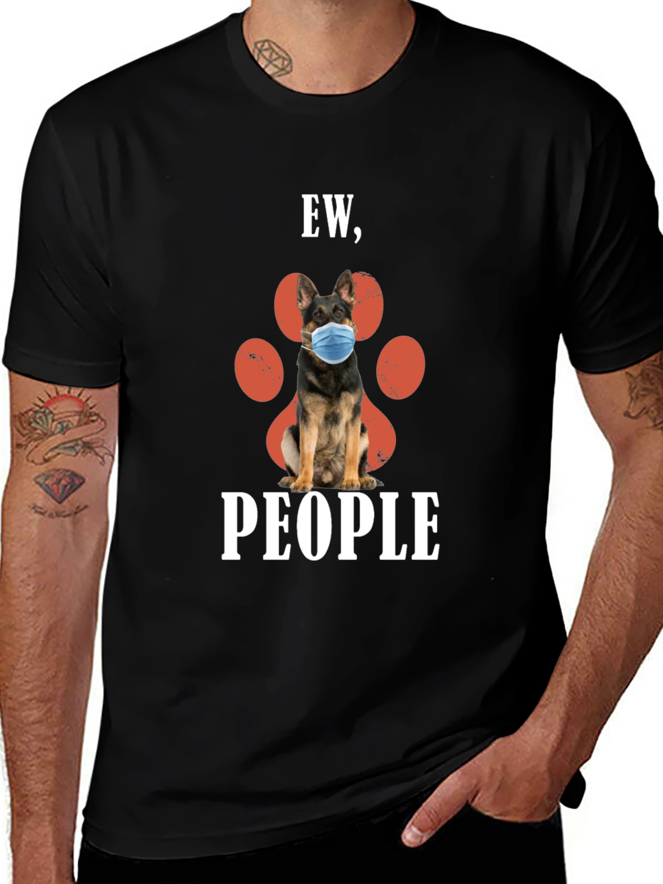 Variant 22 of Ew, People Dog Paw Print T-Shirt