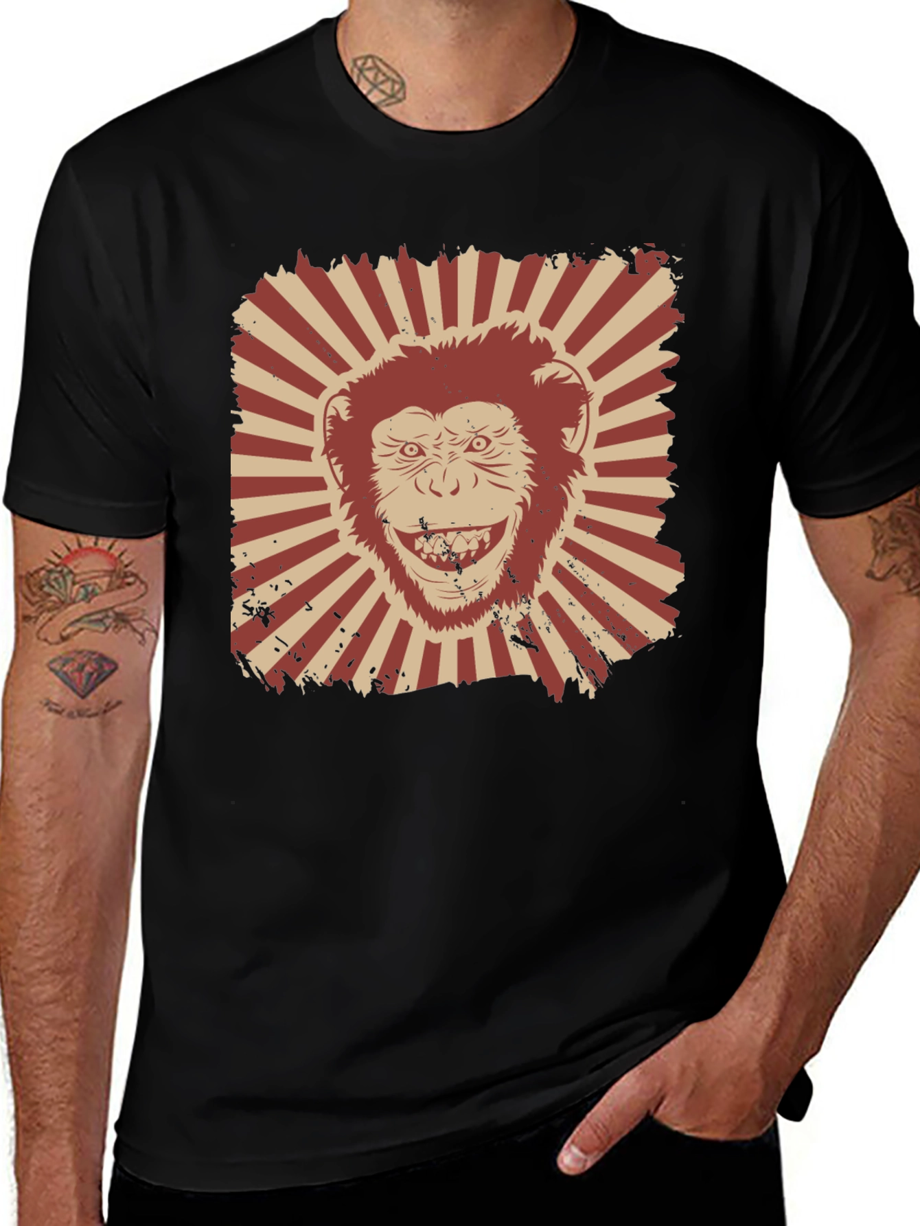 Variant 27 of Funny Monkey Graphic Print T-Shirt