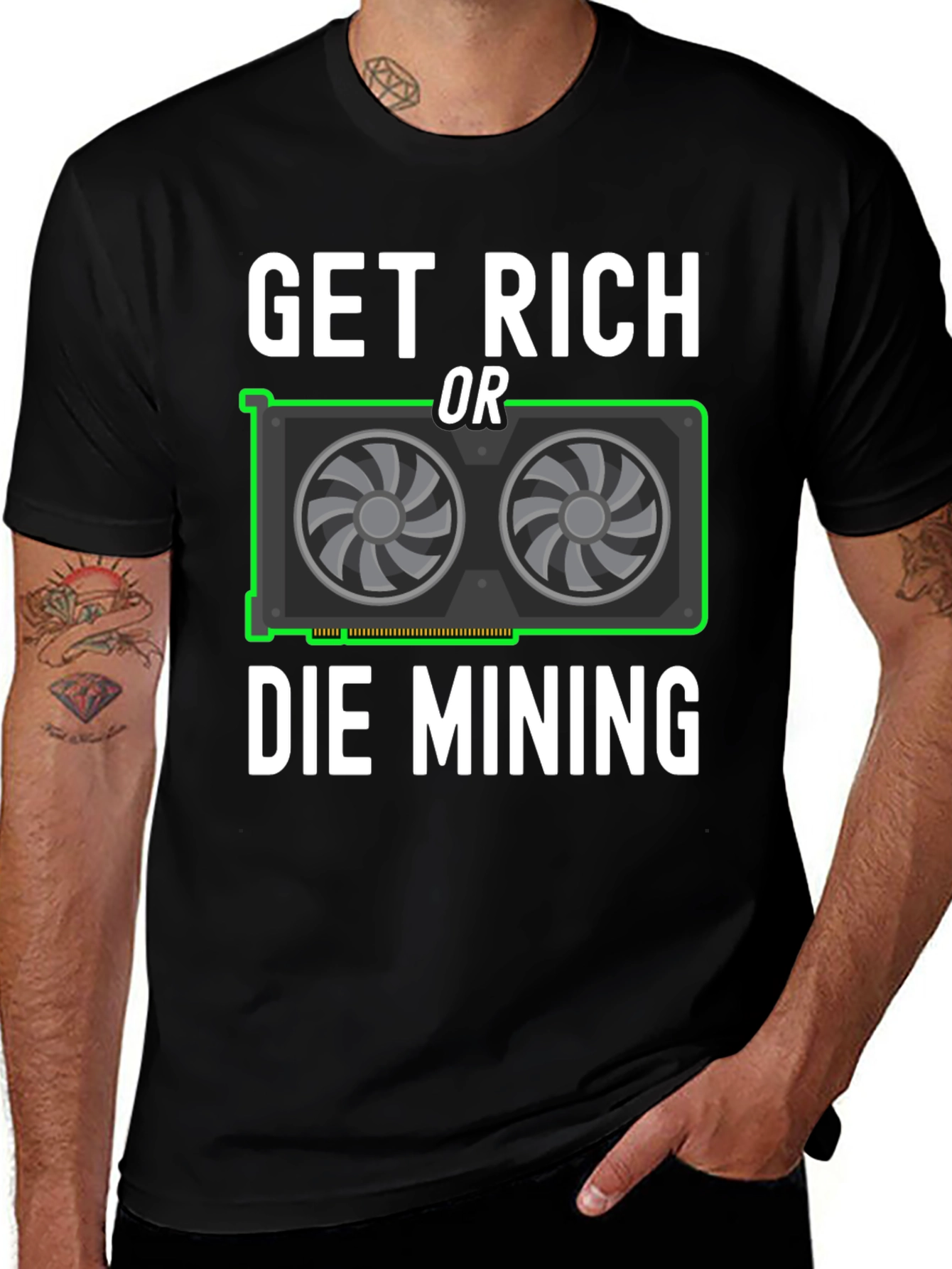 Get Rich Or Die Mining Graphic Tee
