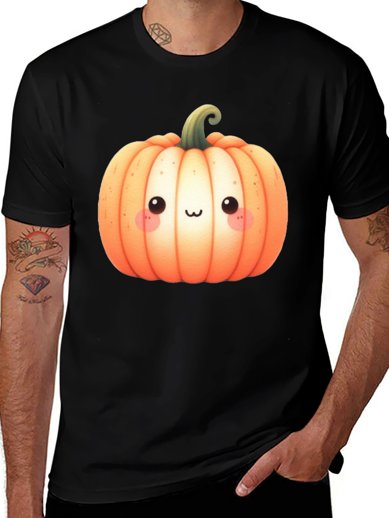 Variant 15 of Kawaii Pumpkin Graphic Tee - Halloween Style