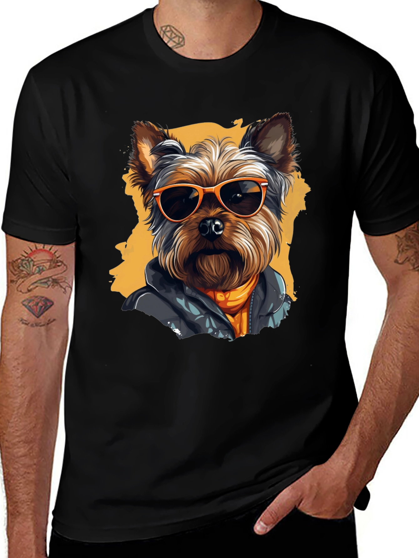 Variant 20 of Cool Dog Graphic Tee - Trendy Yorkie T-Shirt