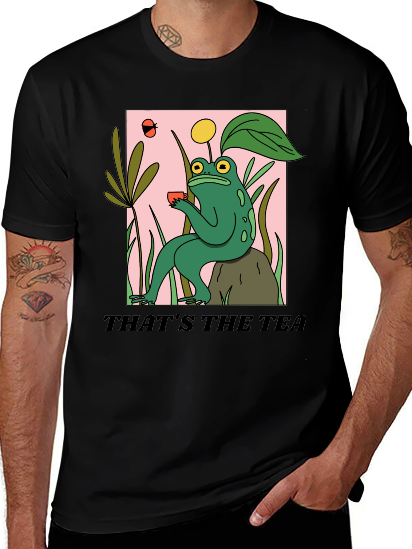 Variant 13 of Frog Sipping Tea T-Shirt - "That's The Tea" Funny Graphic Tee