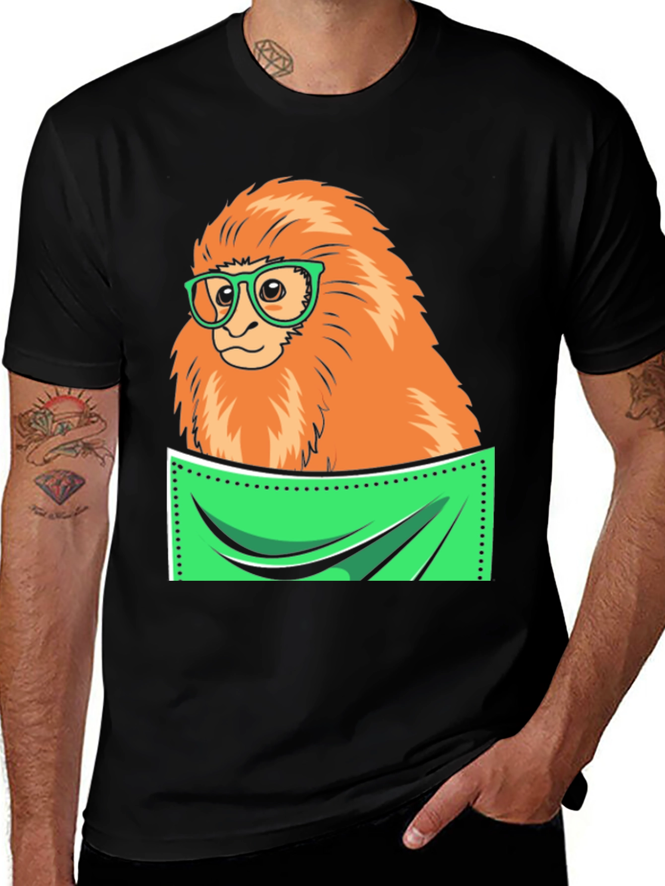 Variant 16 of Nerdy Monkey Pocket T-Shirt