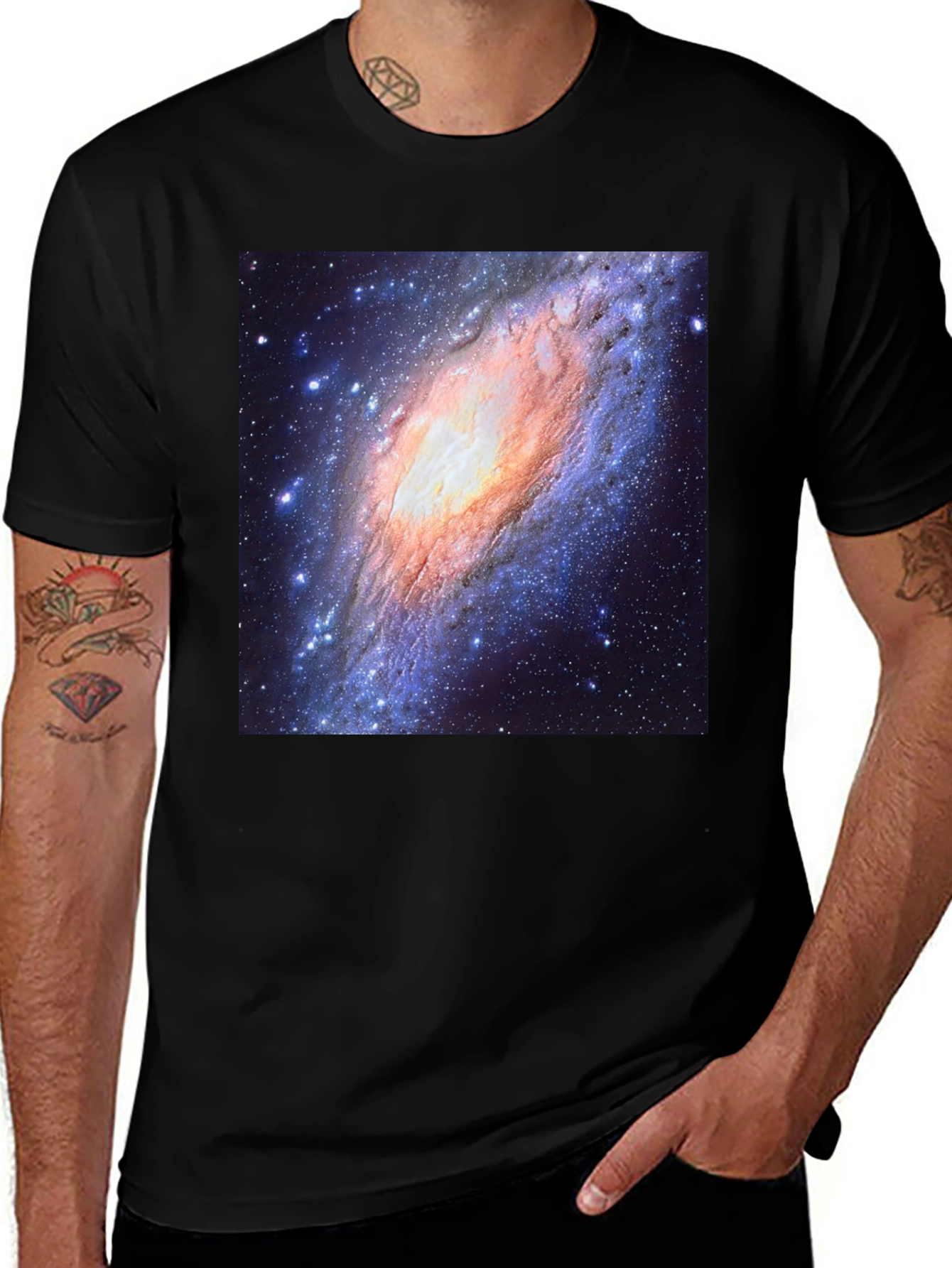 Variant 9 of Galaxy Print Black T-Shirt