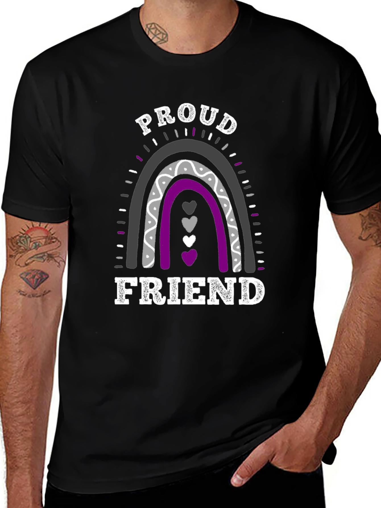 Variant 15 of Proud Friend Asexual Rainbow T-Shirt