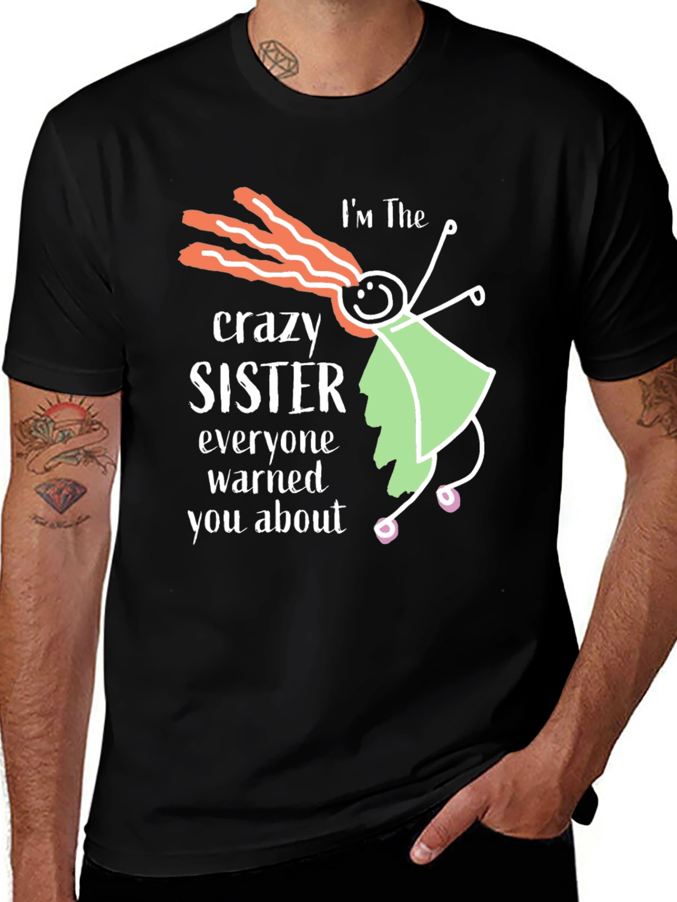 Variant 7 of Crazy Sister T-Shirt, Funny Sister Tee