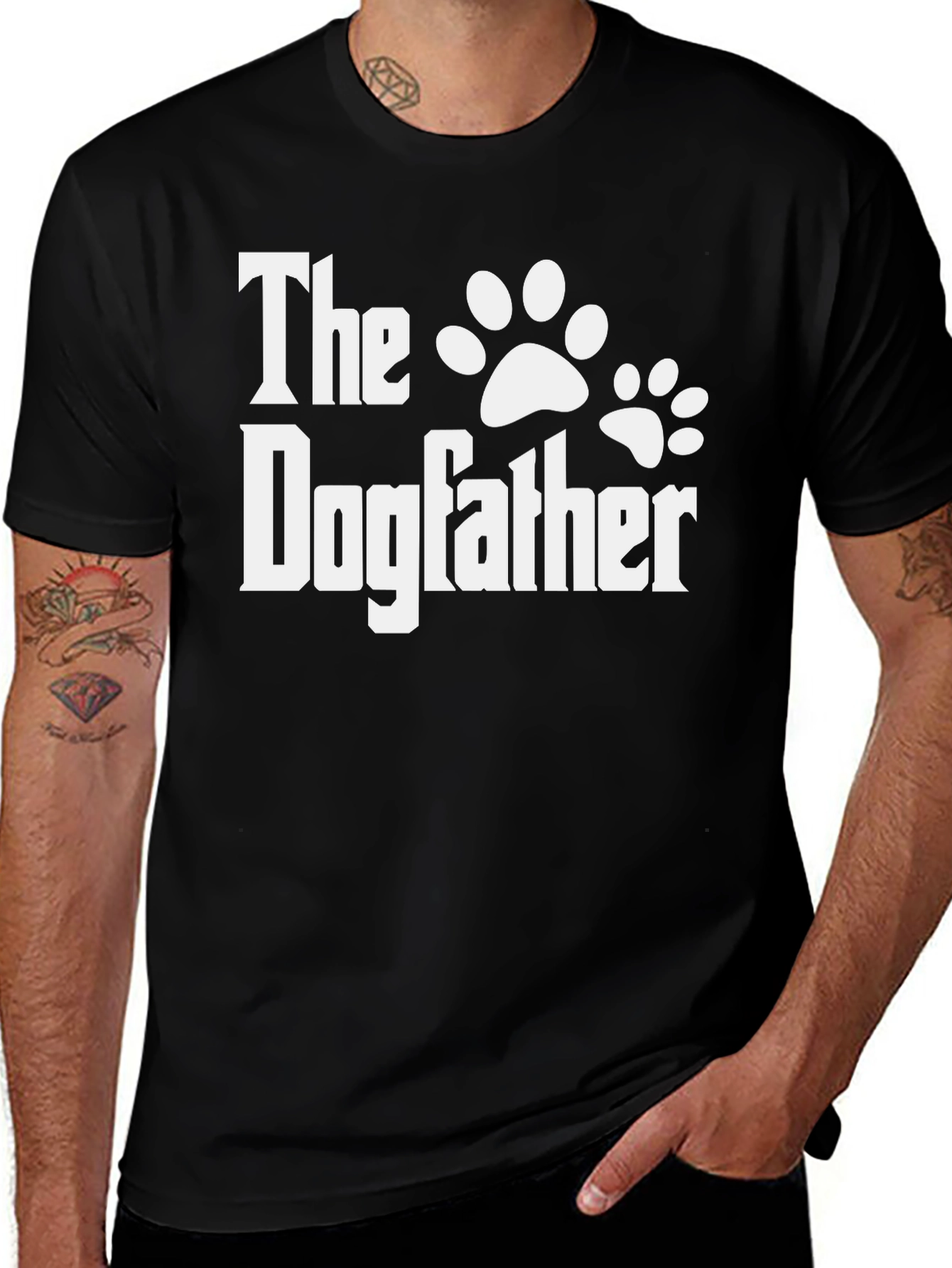 Black The Dogfather T-Shirt - Funny Dog Lover Tee main image