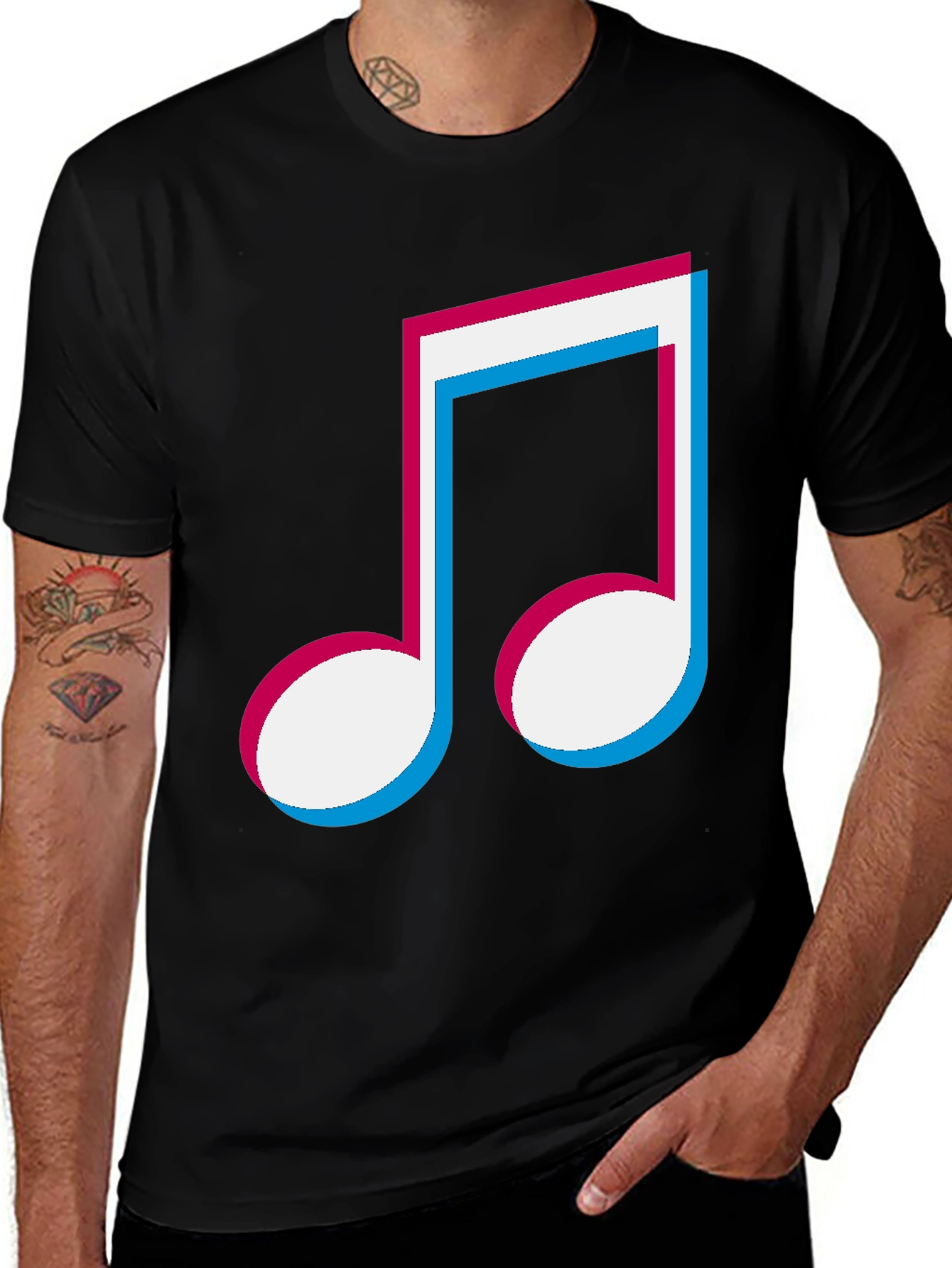Variant 10 of Musical Note Graphic Tee - Black T-Shirt
