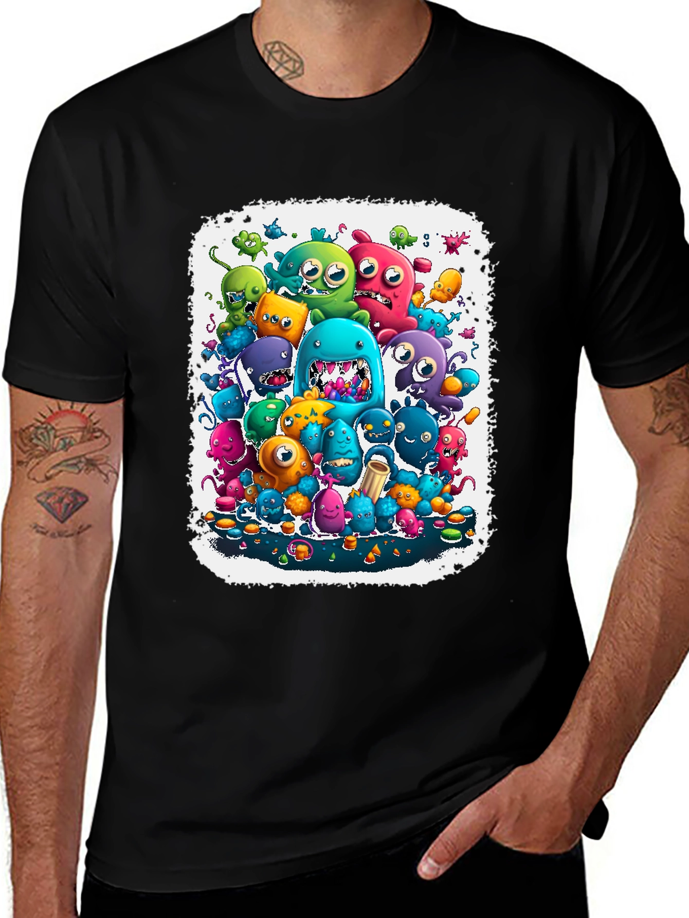 Variant 25 of Monster Mash Tee: Colorful Cartoon Graphic Print
