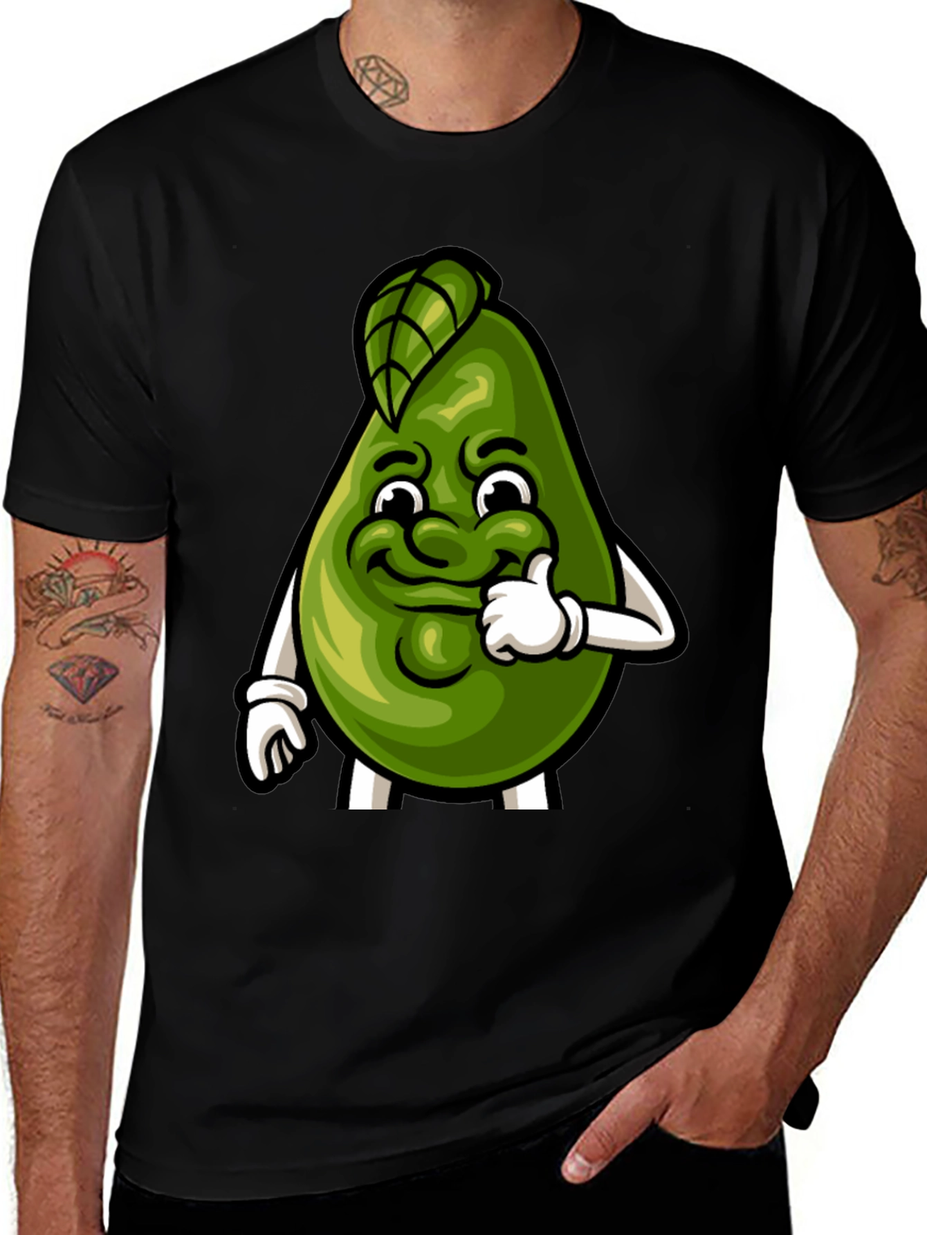 Variant 3 of Funny Avocado Cartoon Graphic Tee - Soft Cotton Shirt