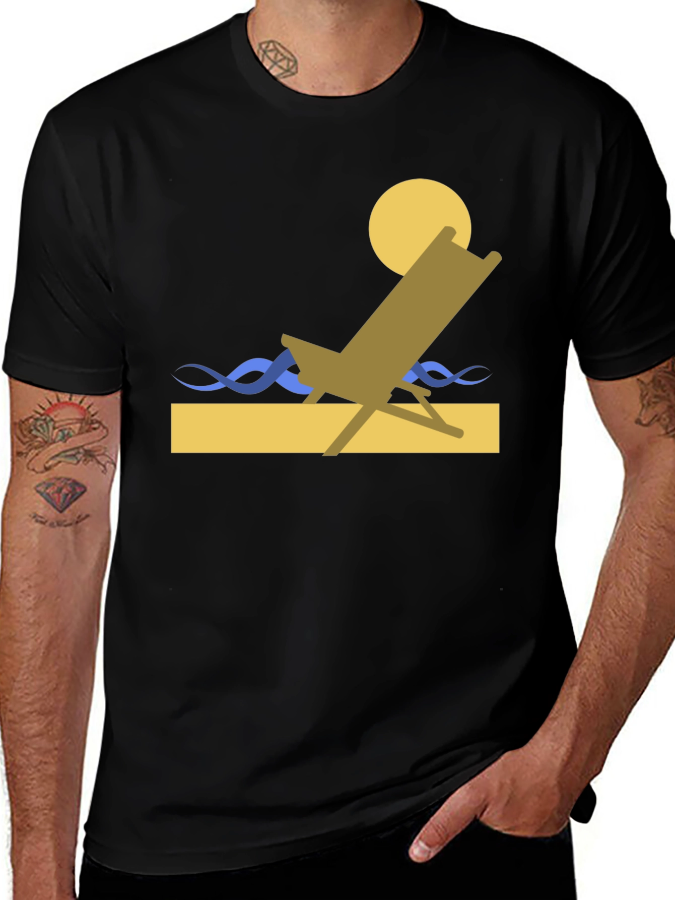 Variant 22 of Beach Chair Graphic T-Shirt - Relaxed Style