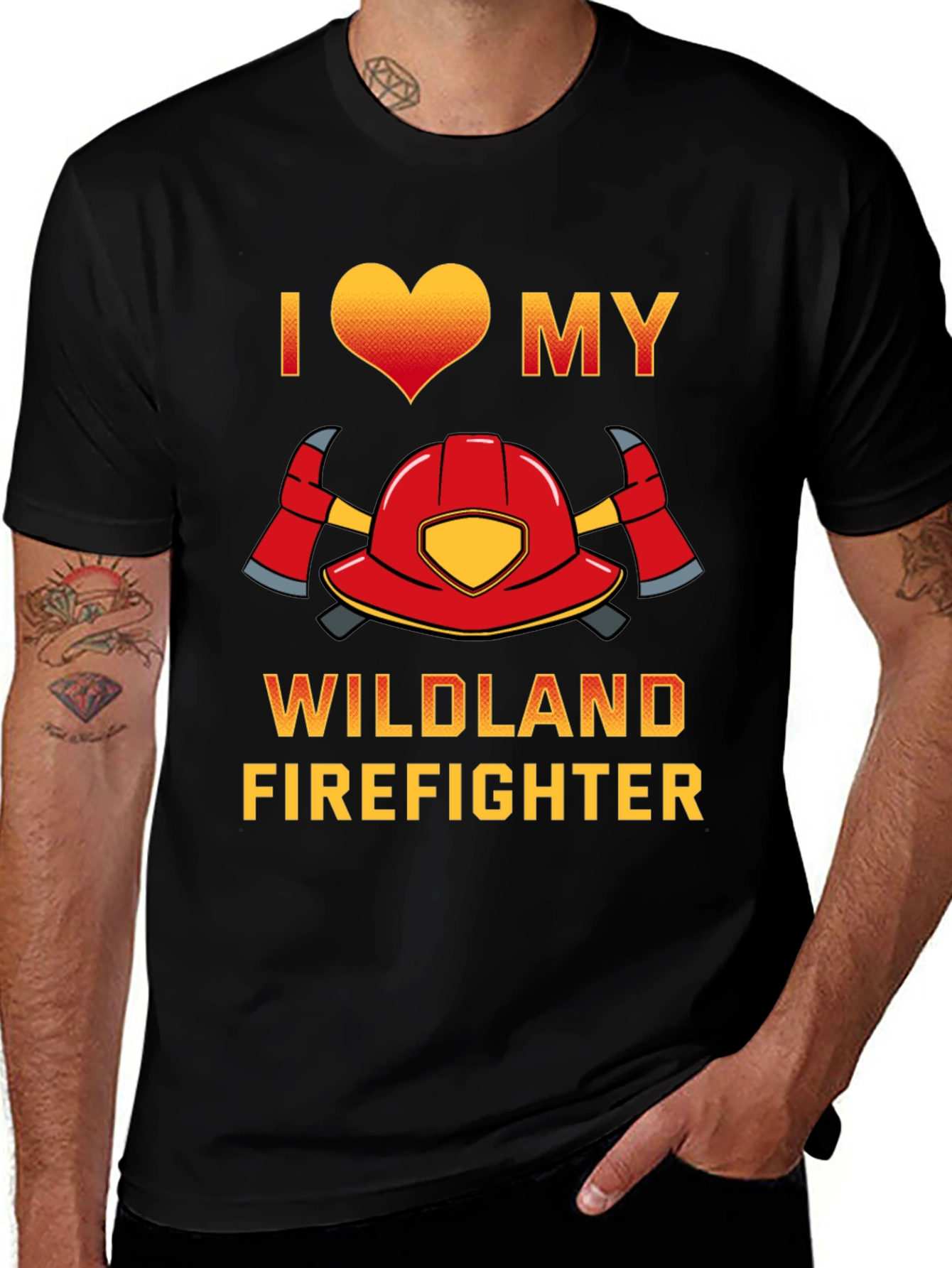 Variant 17 of I Love My Wildland Firefighter T-Shirt
