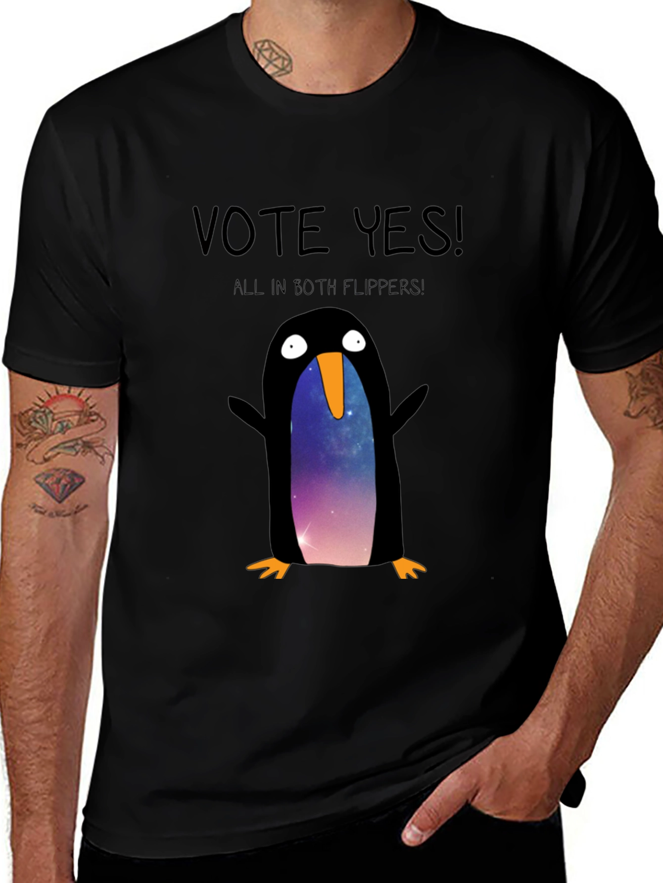 Variant 18 of Vote Yes Penguin Graphic Tee - All In Both Flippers