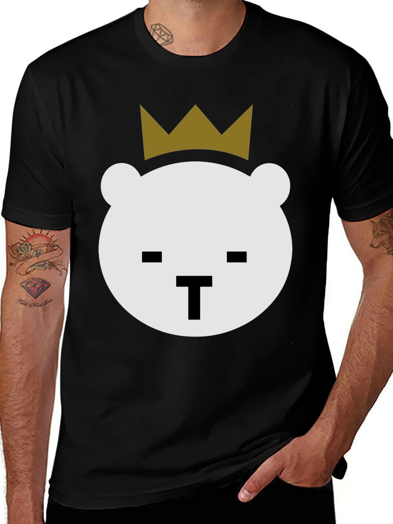 Variant 16 of King Bear Graphic Tee - Black Cotton T-Shirt