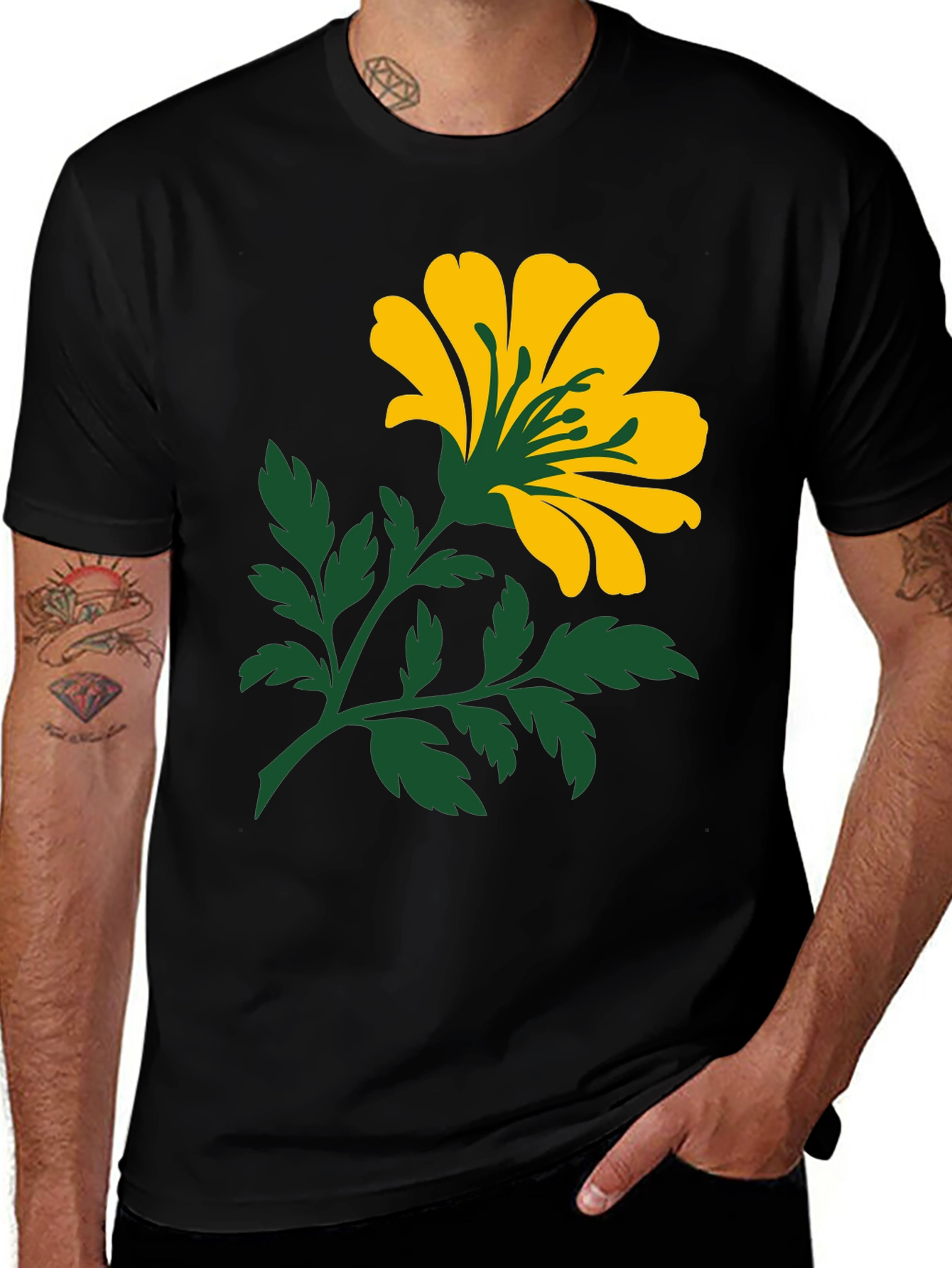 Variant 29 of Botanical Black T-Shirt